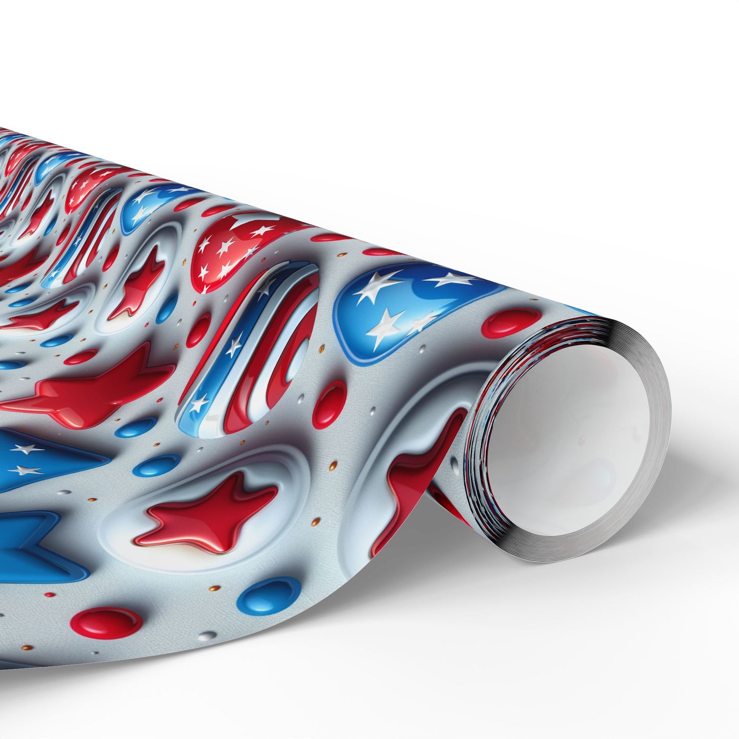 Patriotic Wrapping Paper - Red, White & Blue Stars Design