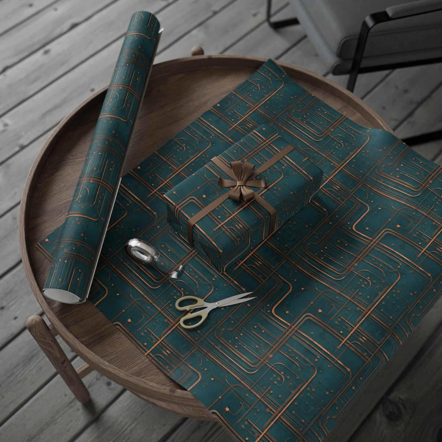 Circuit Board Pattern Wrapping Paper — Trace No. 004
