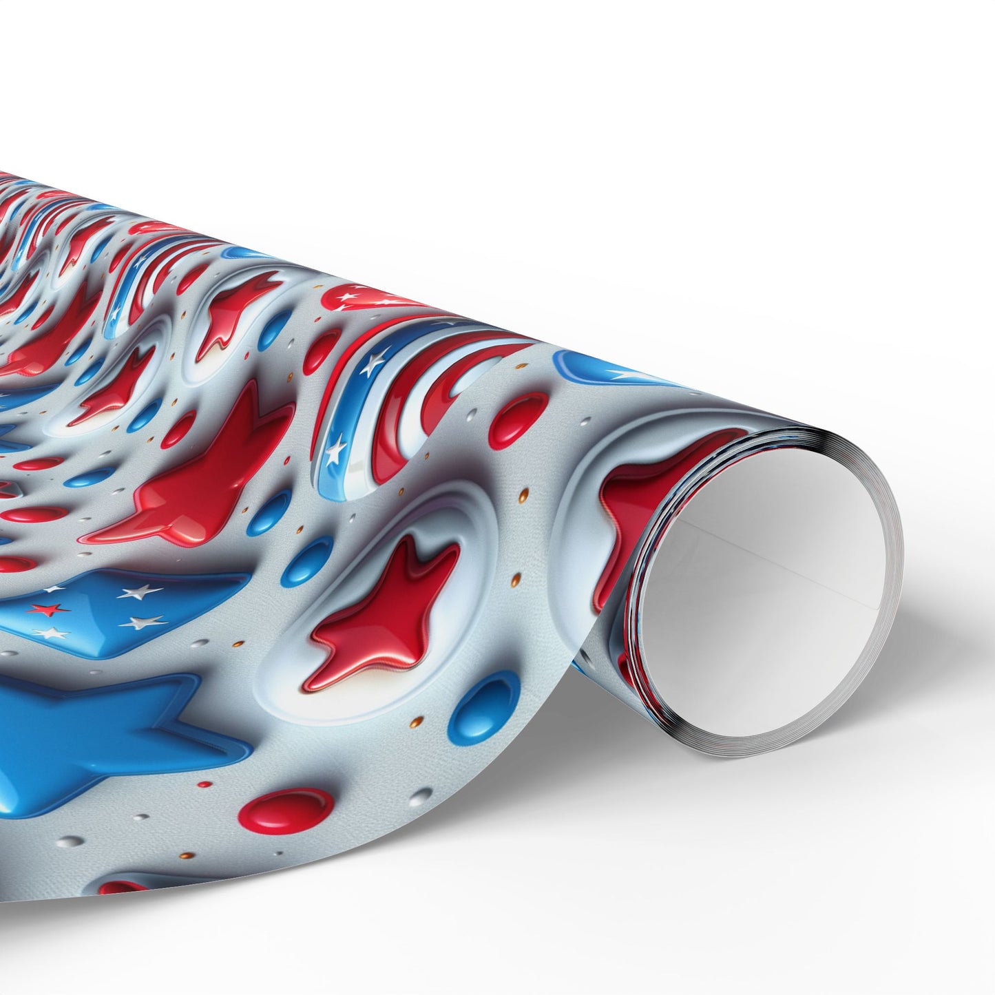 Patriotic Wrapping Paper - Red, White & Blue Stars Design