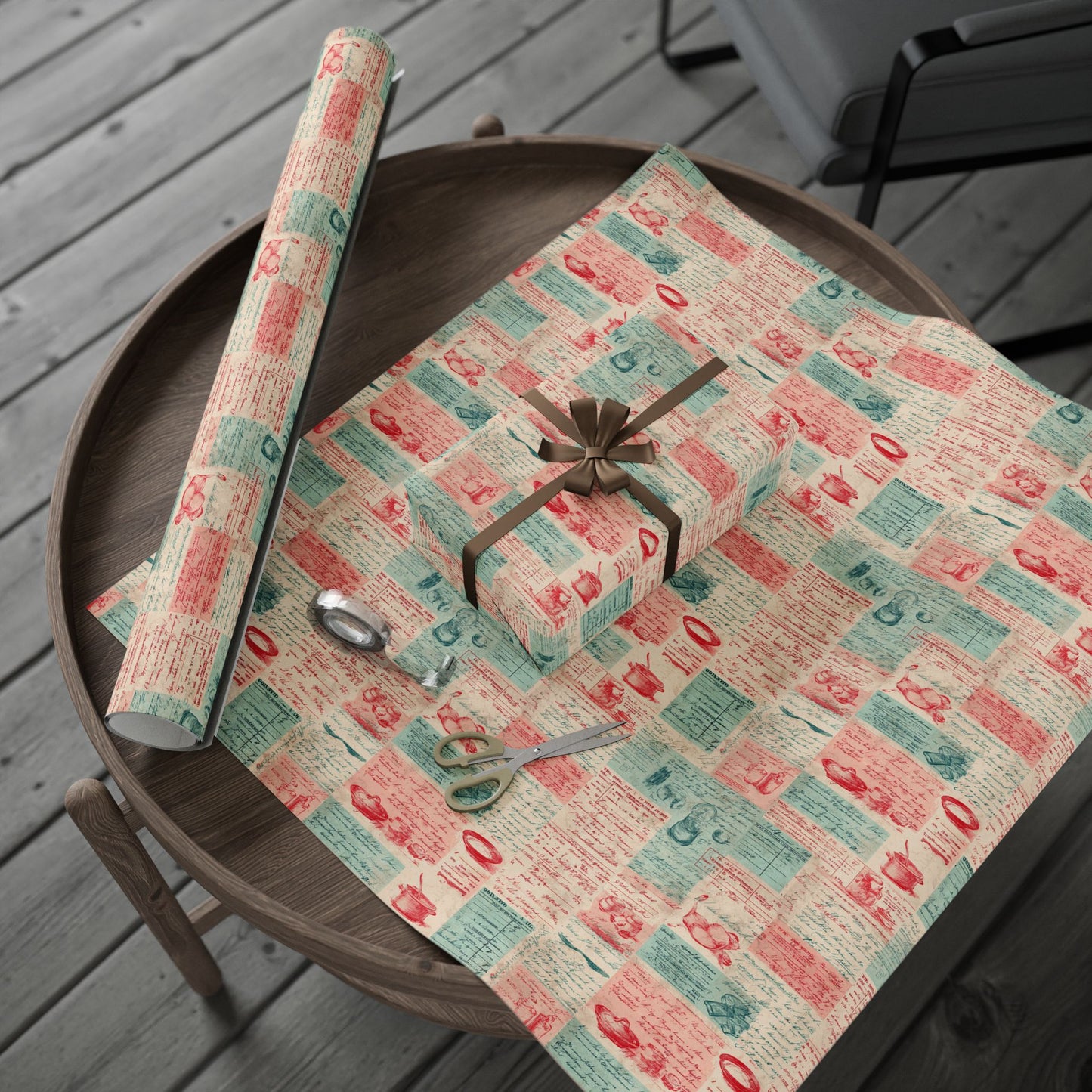 Retro Diner Pattern Wrapping Paper — Menu No. 004