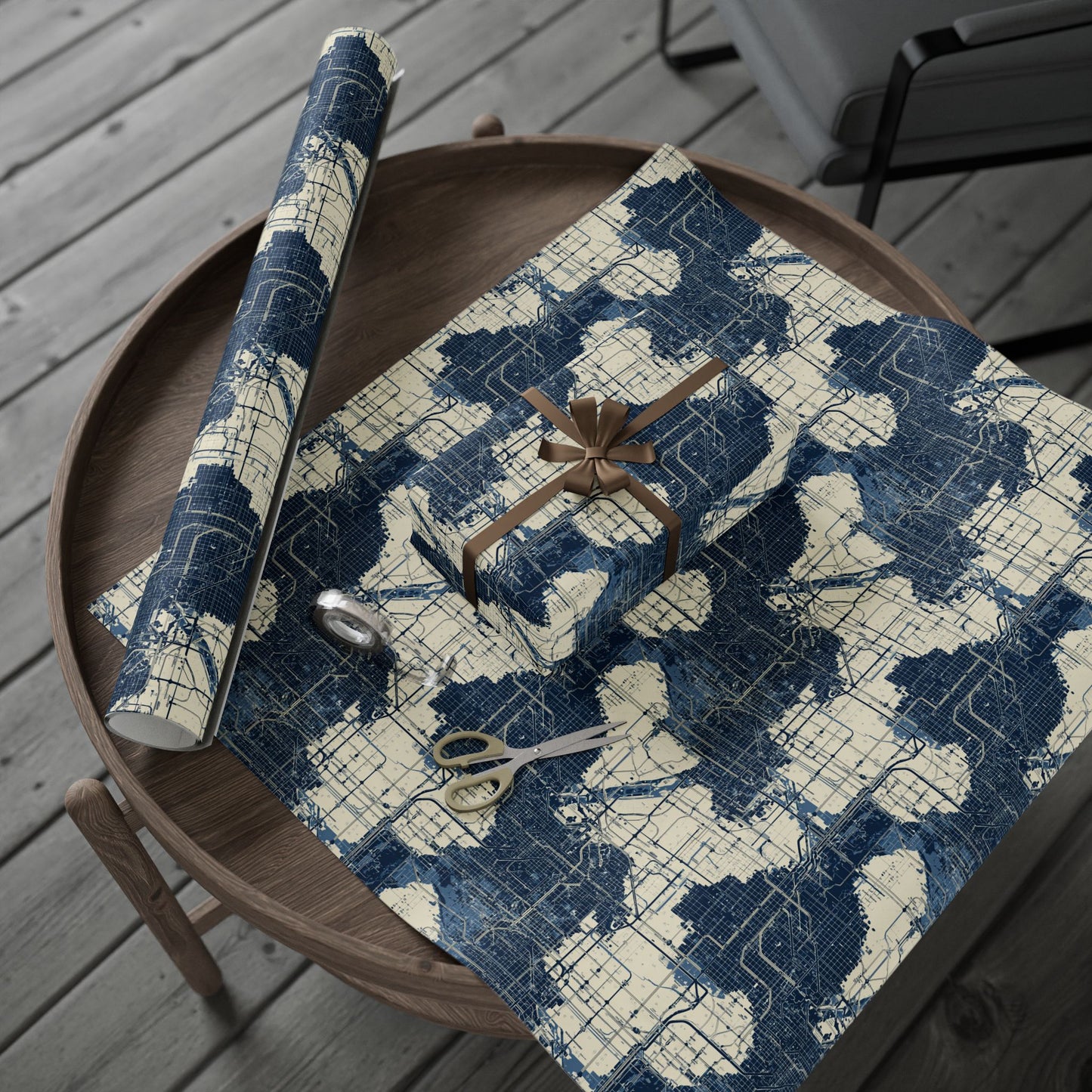 Utility & Infrastructure Map Wrapping Paper — Grid No. 003