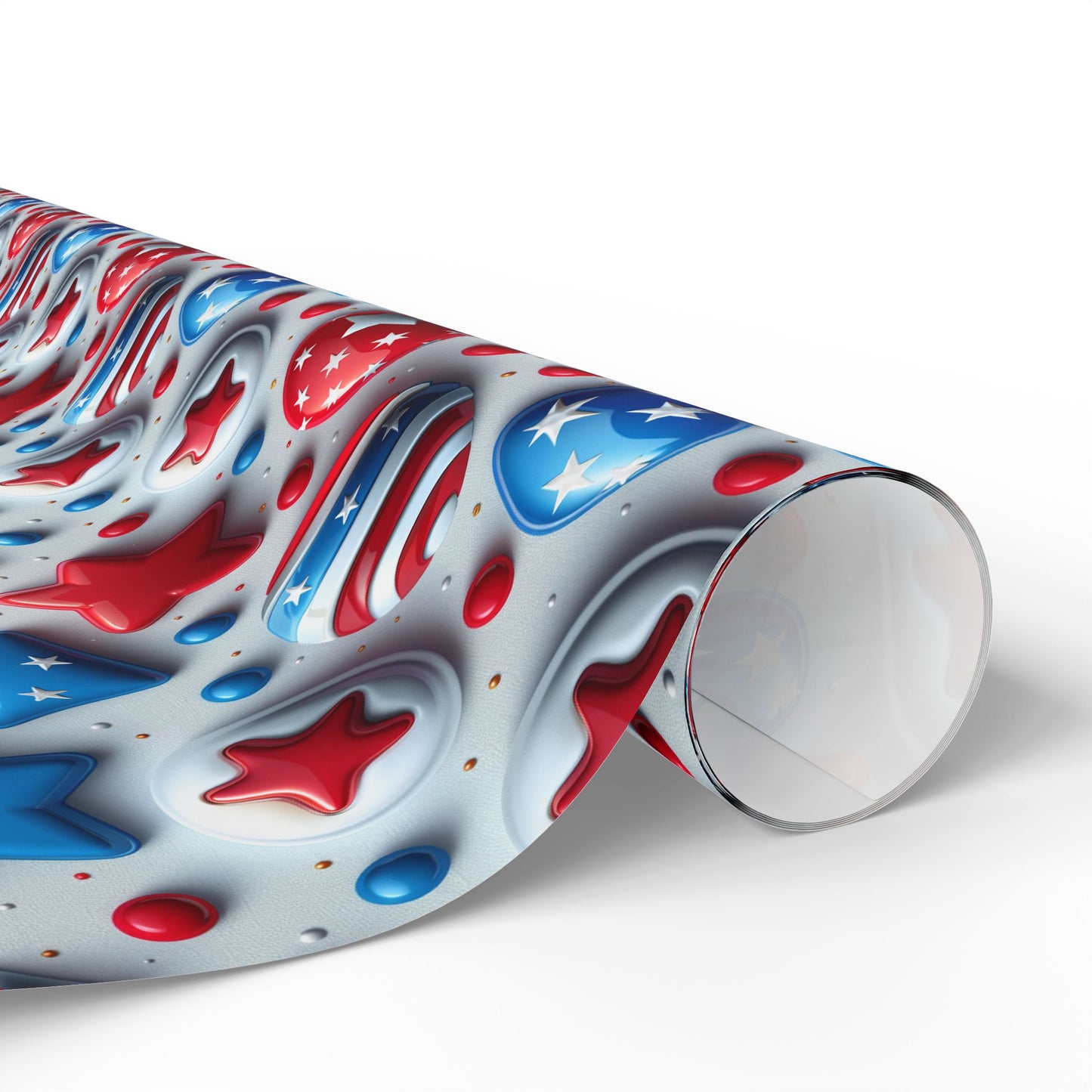 Patriotic Wrapping Paper - Red, White & Blue Stars Design