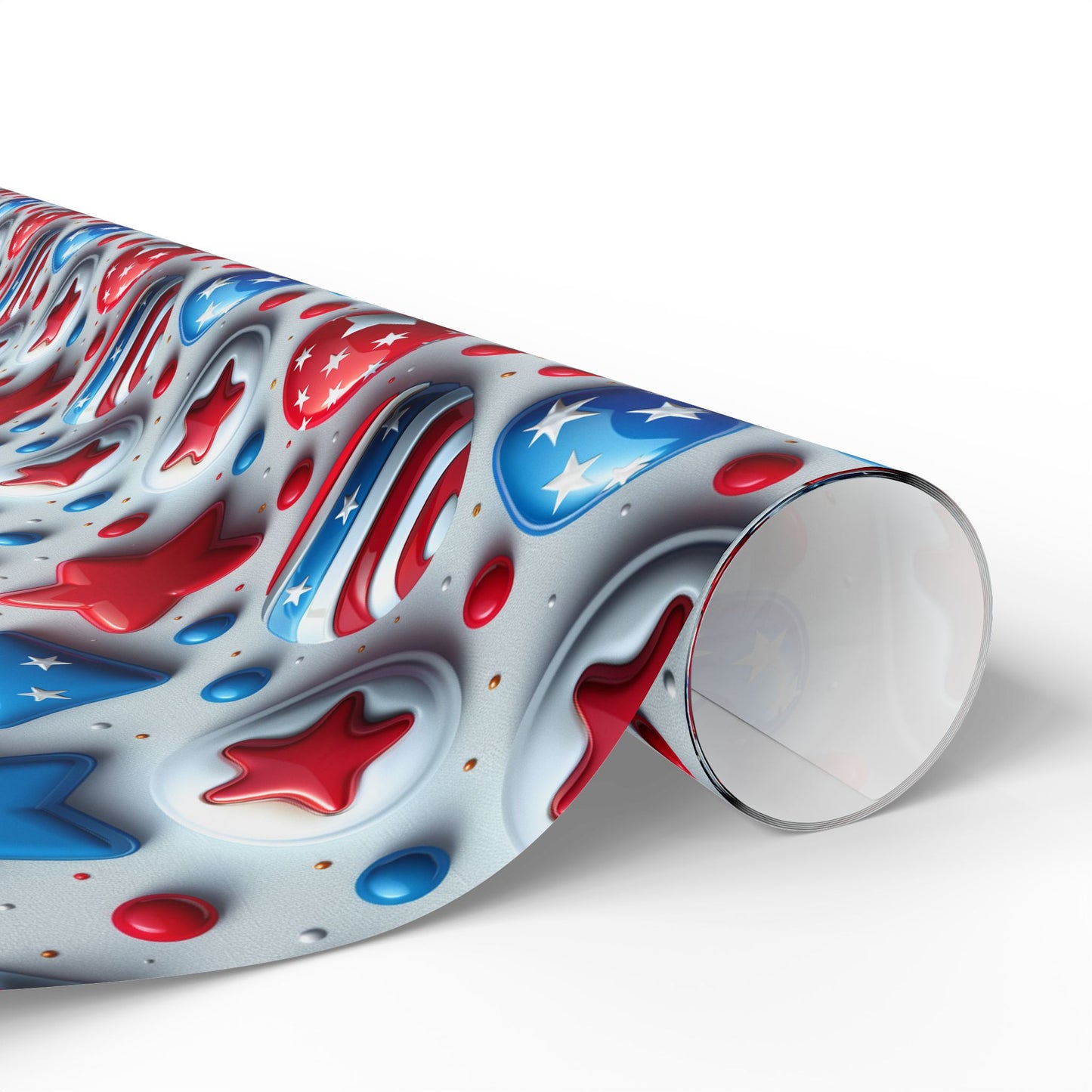 Patriotic Wrapping Paper - Red, White & Blue Stars Design