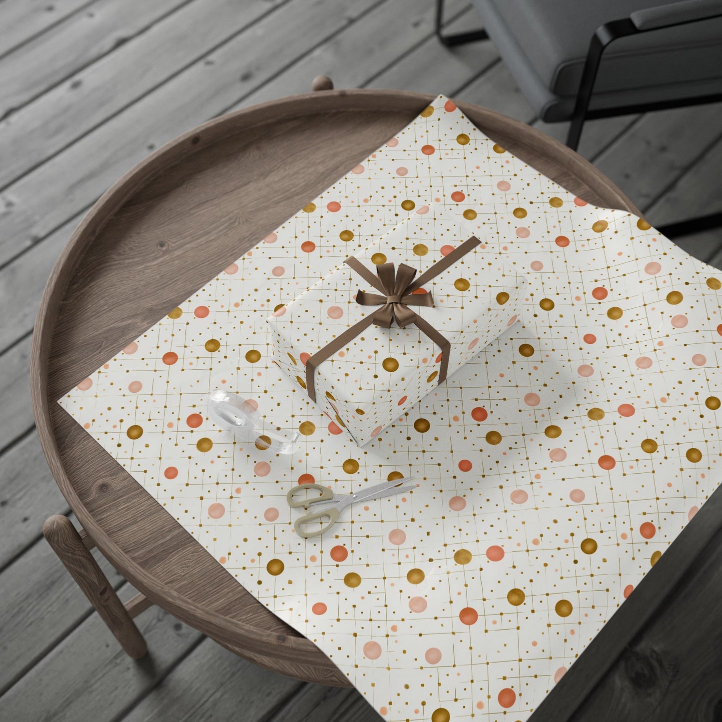 Geometric Celebration Grid Wrapping Paper