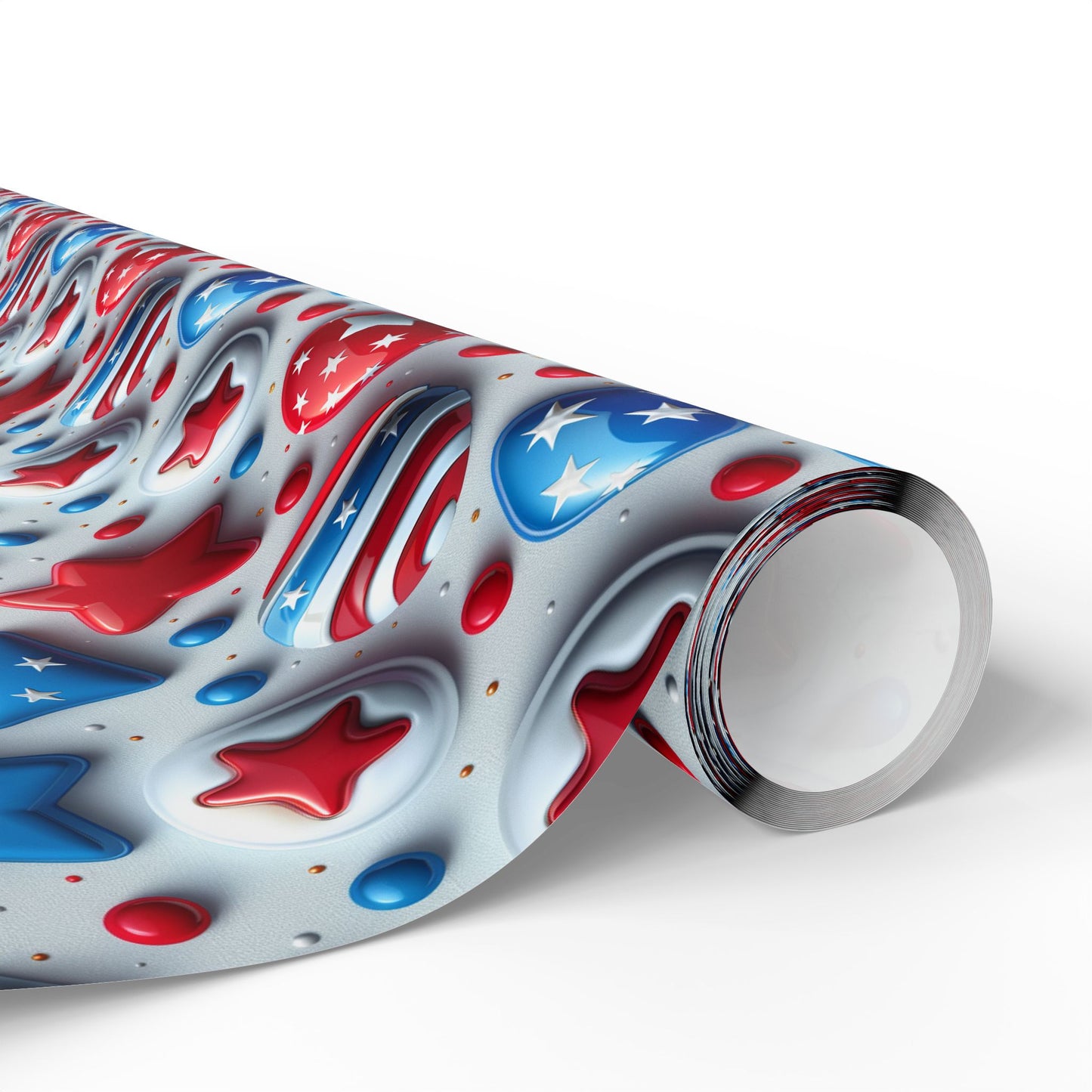 Patriotic Wrapping Paper - Red, White & Blue Stars Design