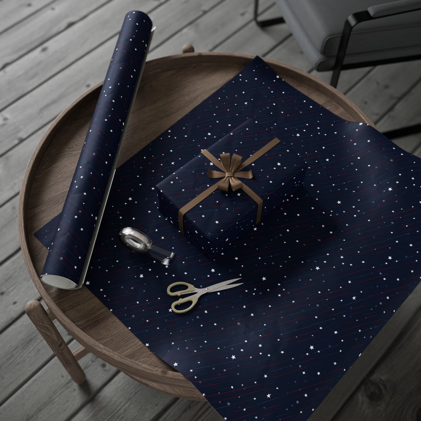 Stars & Stripes Patriotic Wrapping Paper — Red, White & Navy | Independence Day Gift Wrap