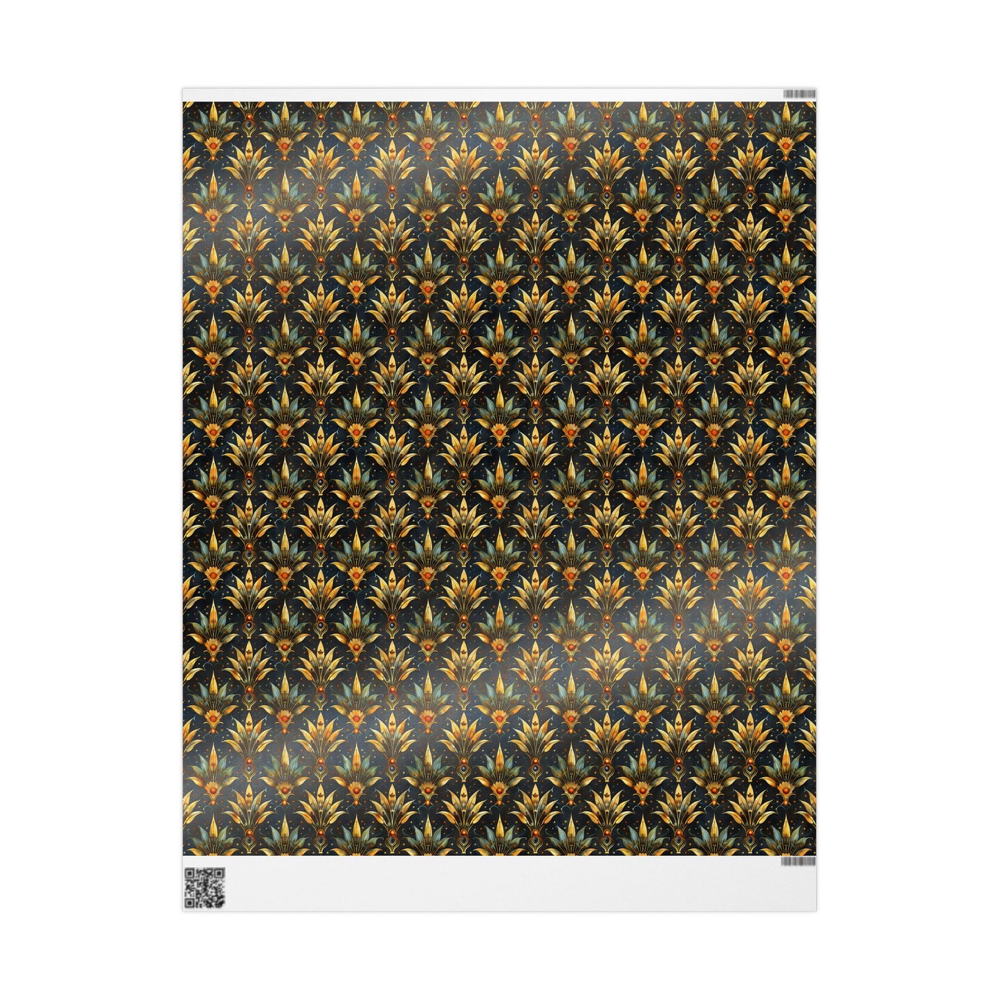 Celestial Art Deco – Gold Fans and Starry Night Pattern