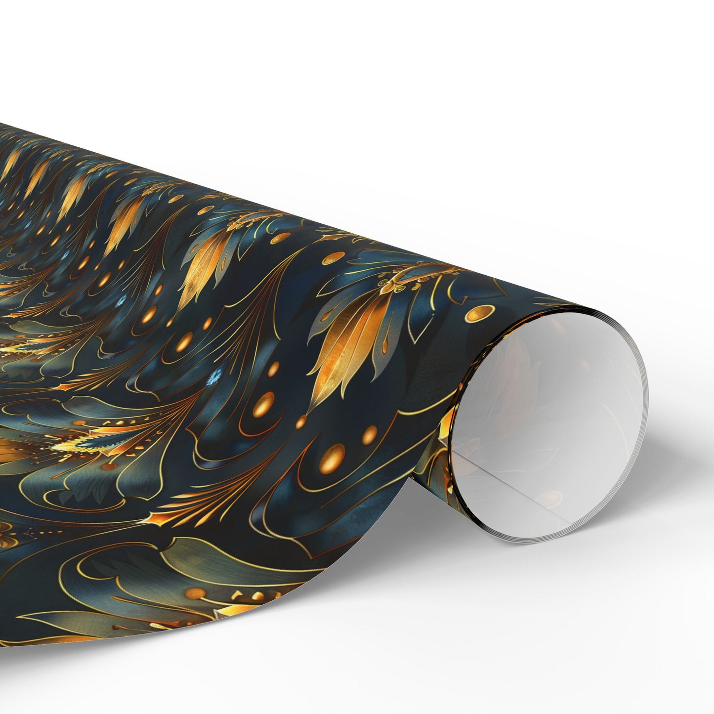 Elegant Art Deco – Gold and Blue Floral Geometric Pattern