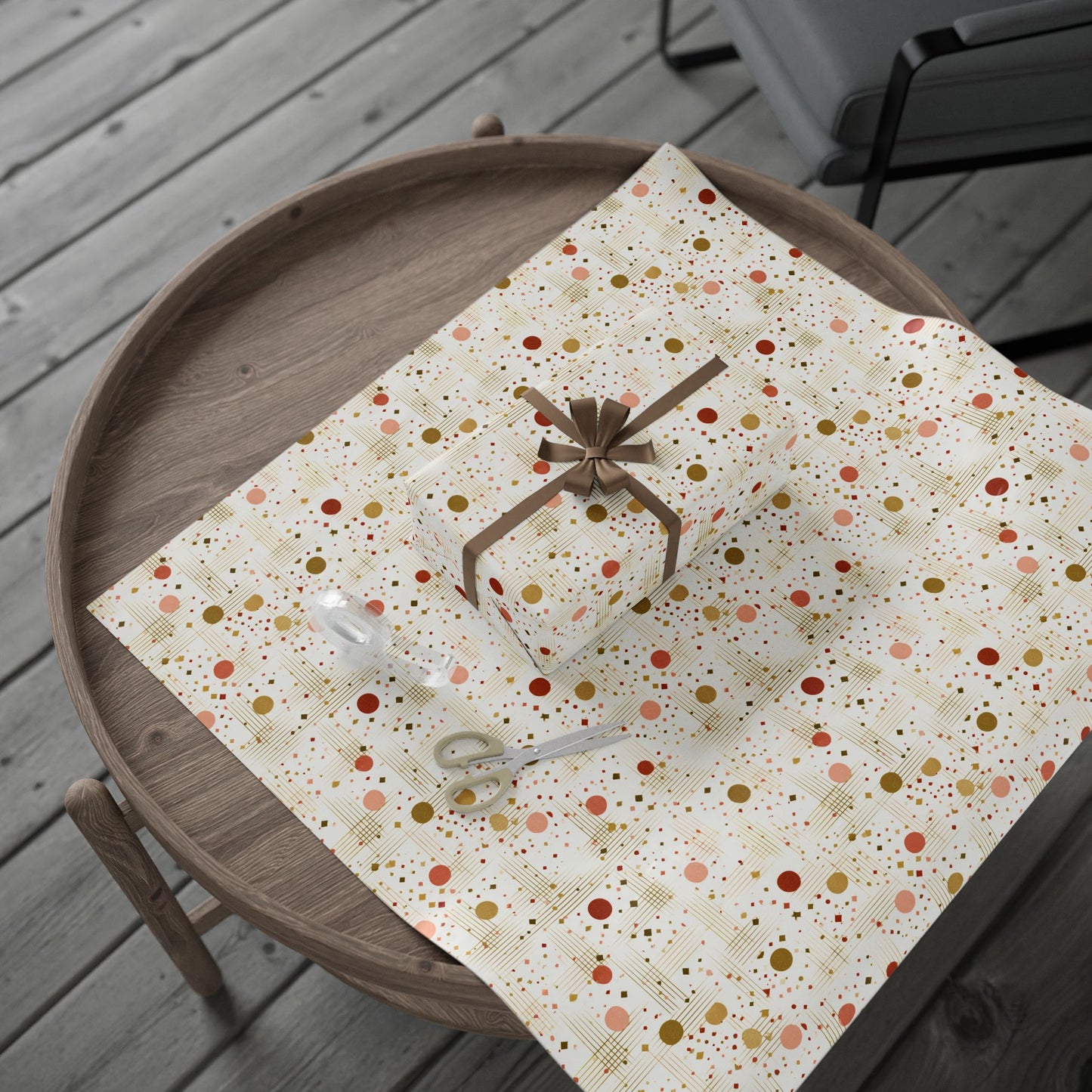 Geometric Celebration Grid Wrapping Paper