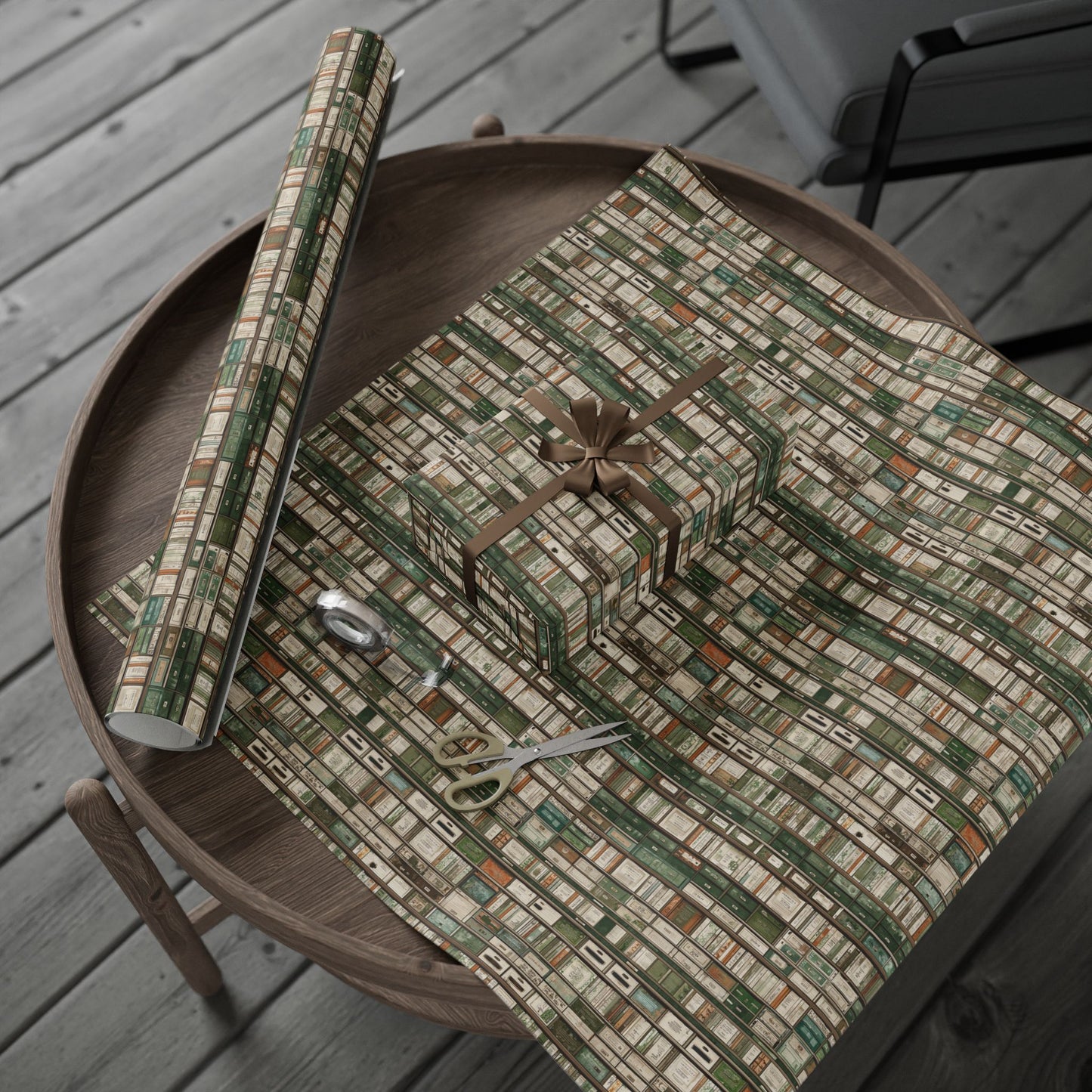 Library & Books Pattern Wrapping Paper — Collection No. 004