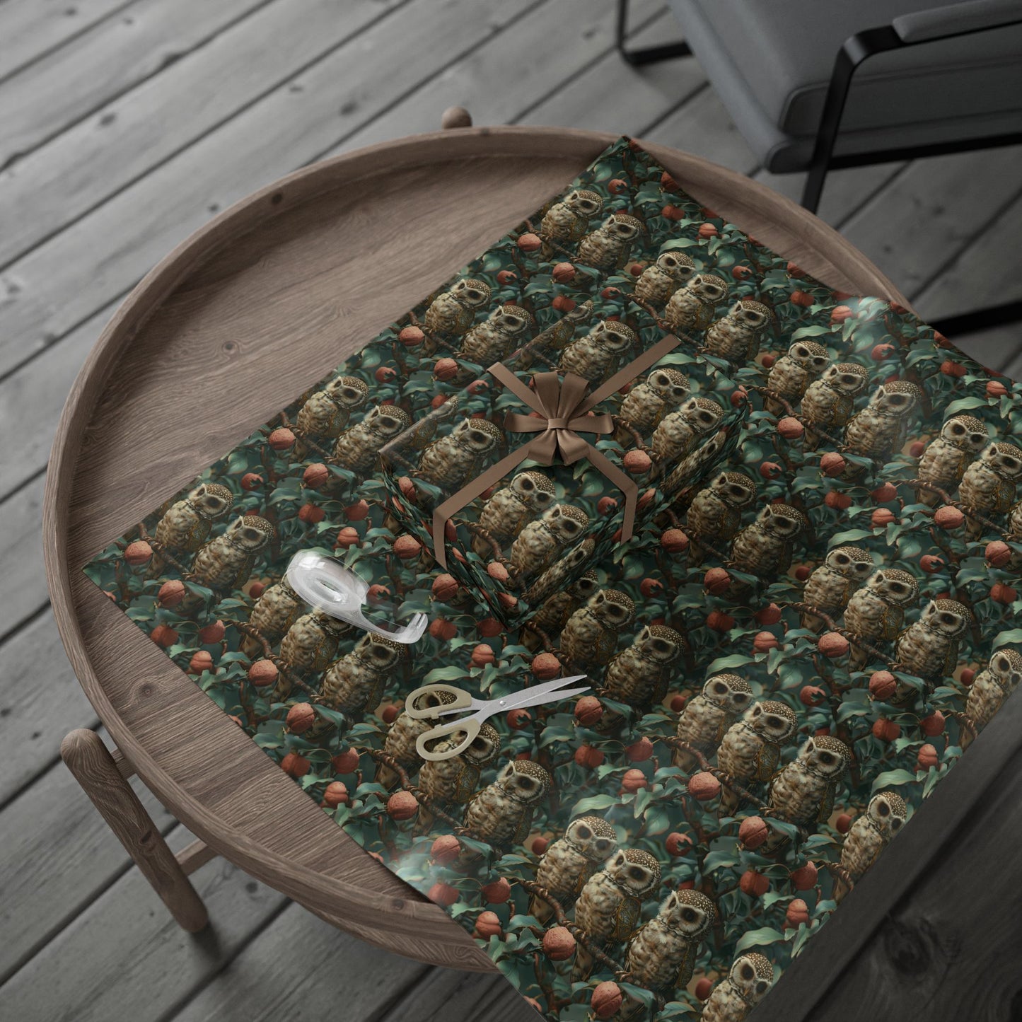 Baby Owls At Night Wrapping Paper