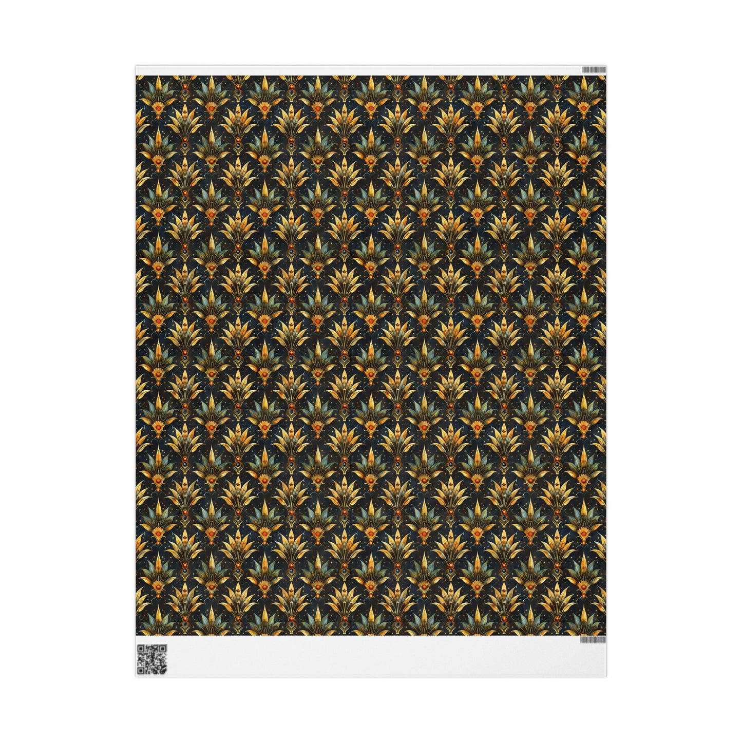 Celestial Art Deco – Gold Fans and Starry Night Pattern