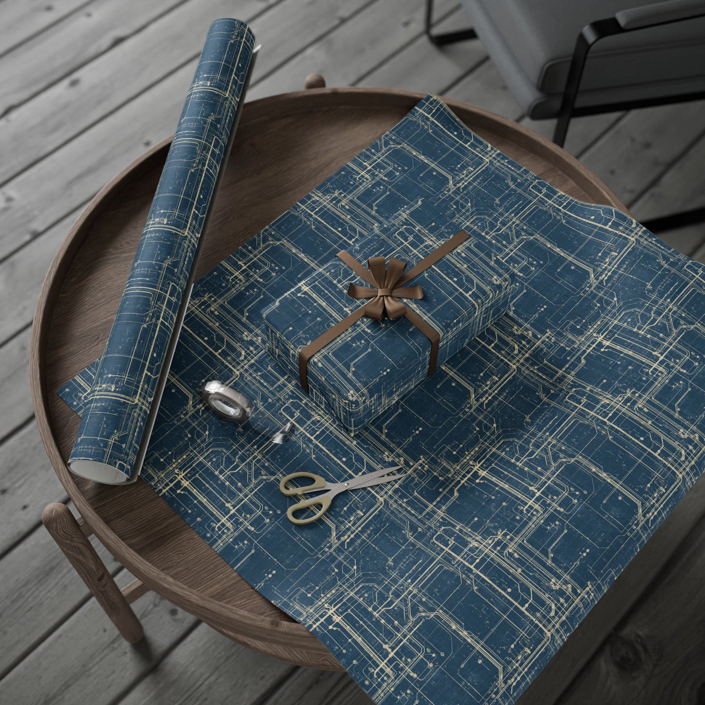 Utility & Infrastructure Map Wrapping Paper — Grid No. 004