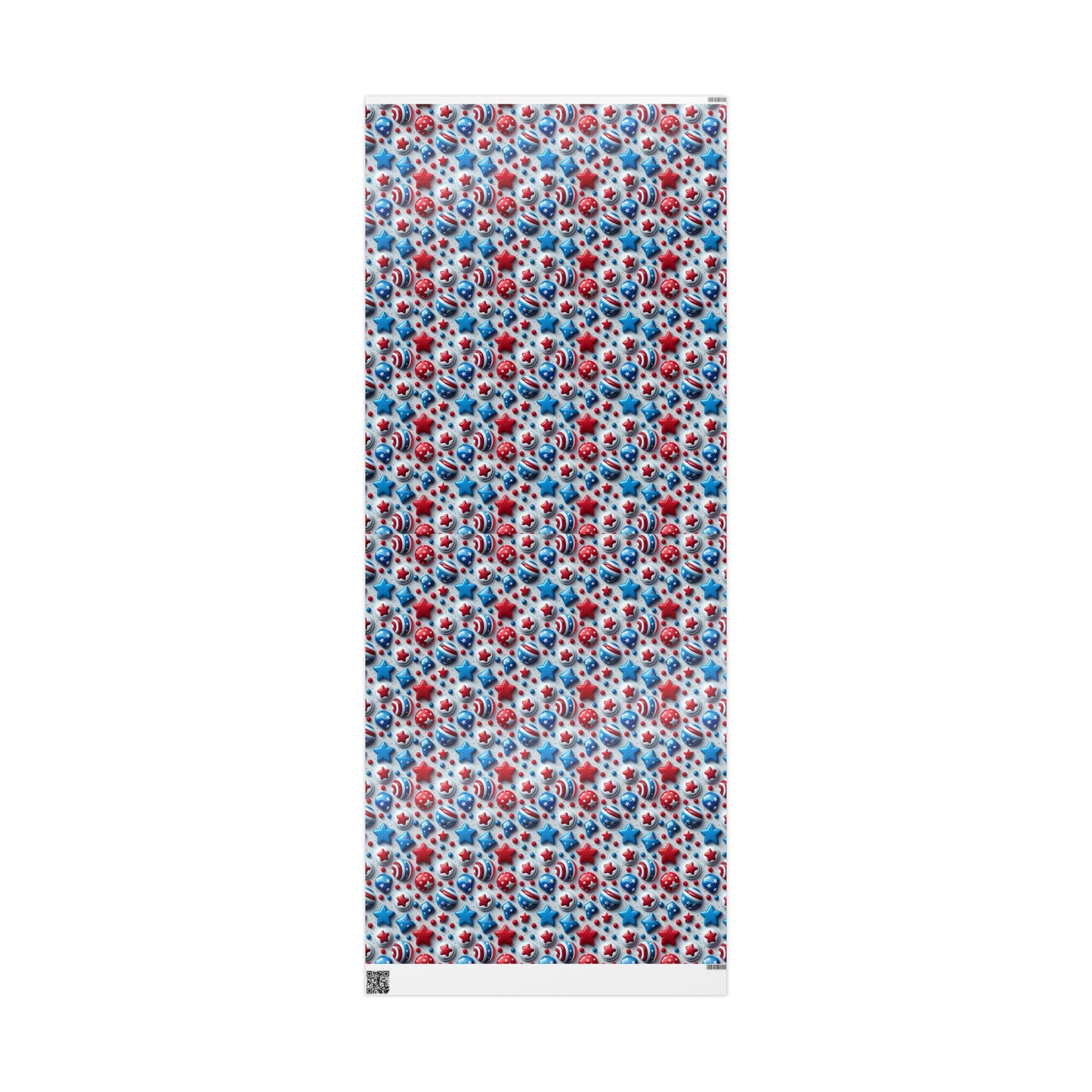 Patriotic Wrapping Paper - Red, White & Blue Stars Design
