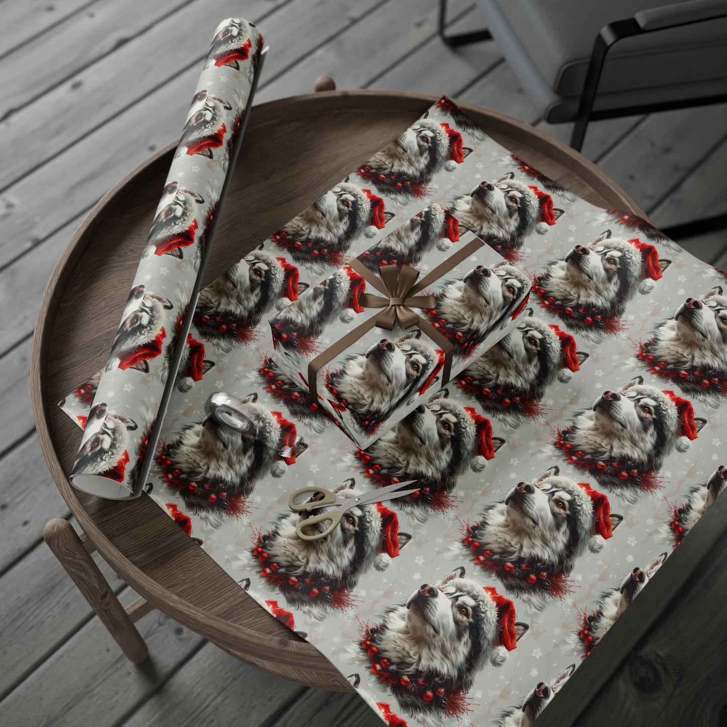 Husky Santa Wrapping Papers