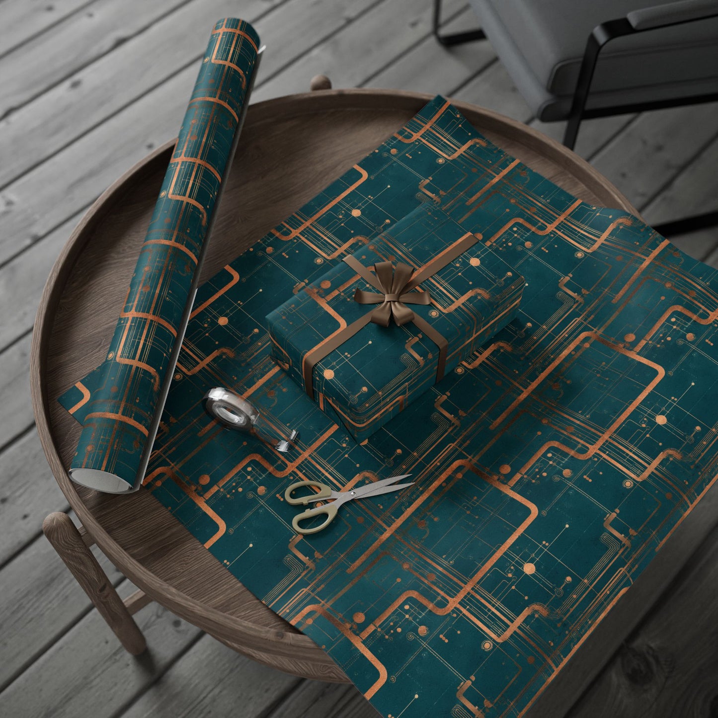 Circuit Board Pattern Wrapping Paper — Trace No. 003