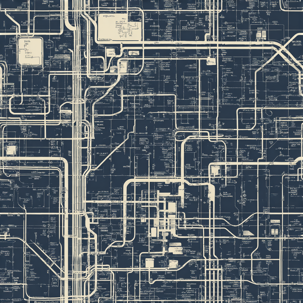 Utility map seamless wrapping paper pattern