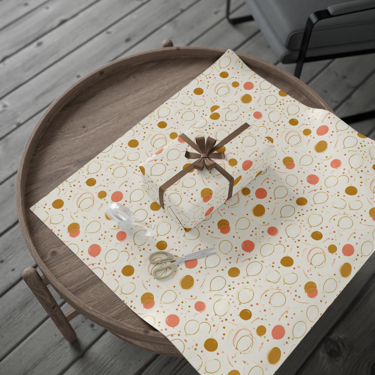 Balloon Drift Birthday Wrapping Paper No. 3