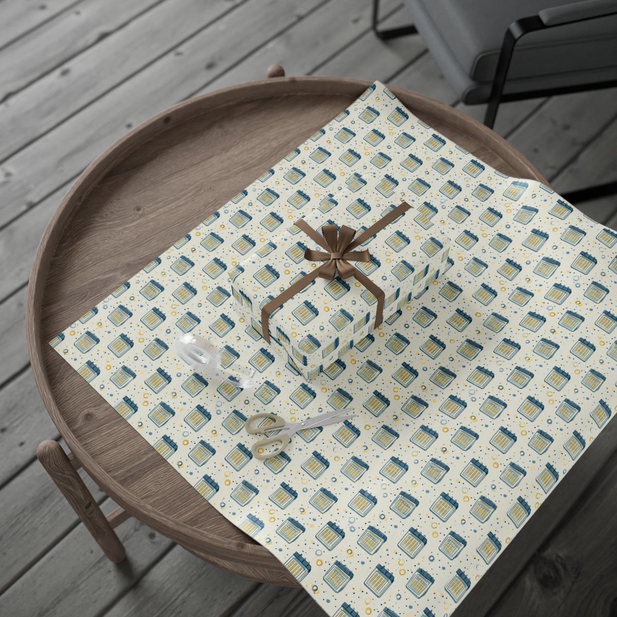Calendar Page Wrapping Paper | Vintage Analog Calendar Motif | All-Season Gift Wrap