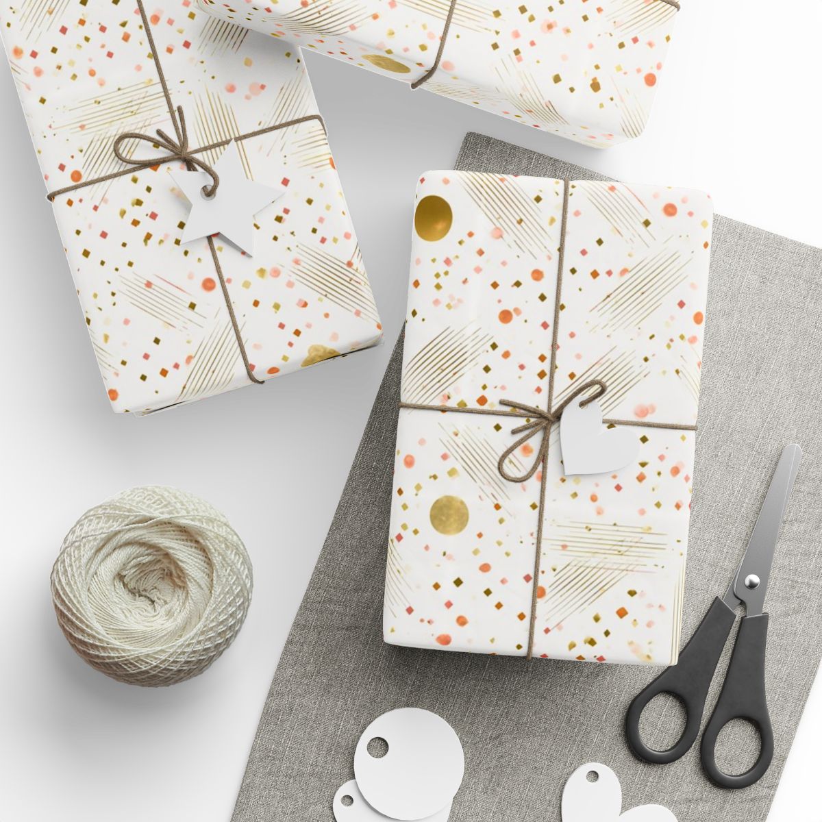 Geometric Celebration Grid Wrapping Paper