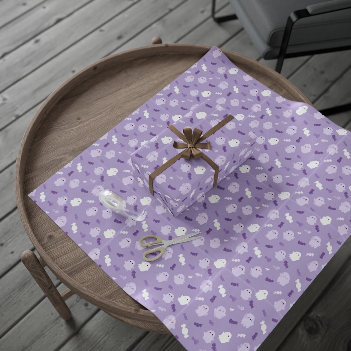 Ghosts & Halloween Candy Wrapping Paper