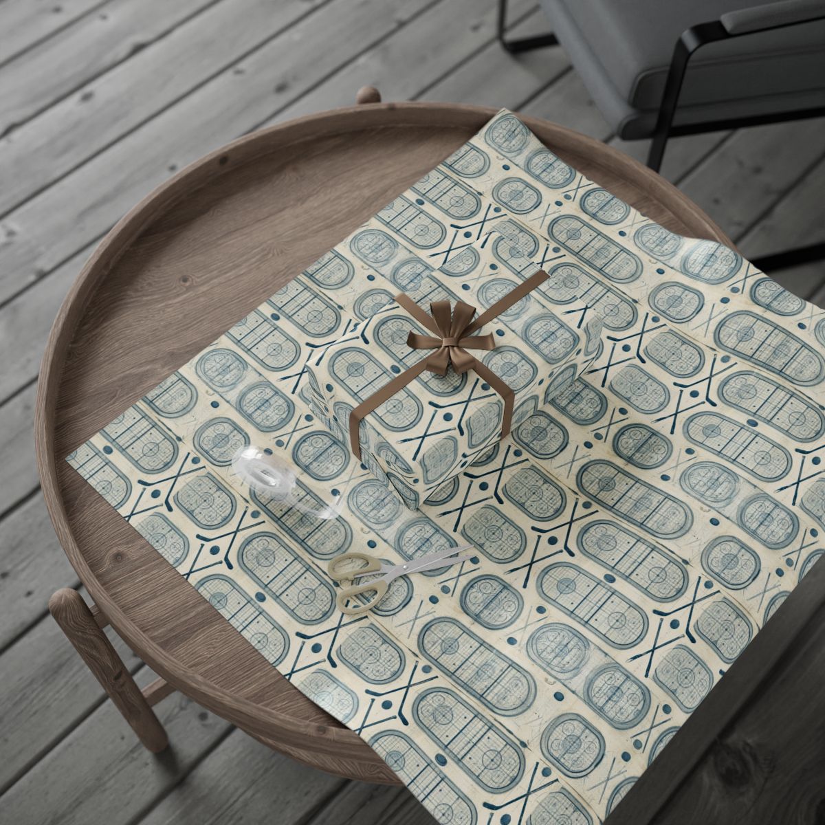Hockey Rink Schematic Wrapping Paper