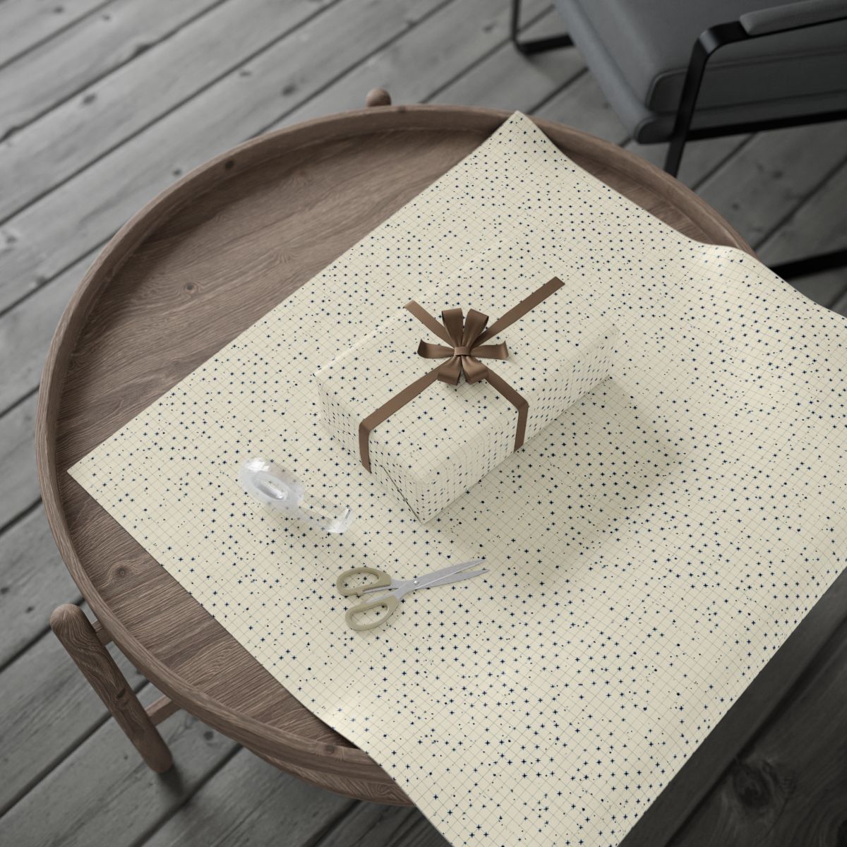 Minimalist Star Grid Wrapping Paper
