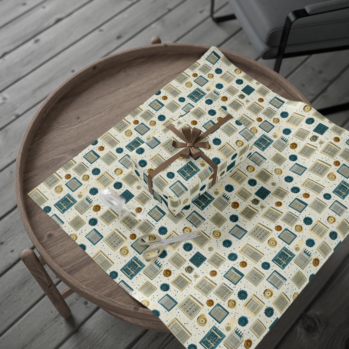Planner Grid Wrapping Paper — Organizational System Pattern (Design 1)
