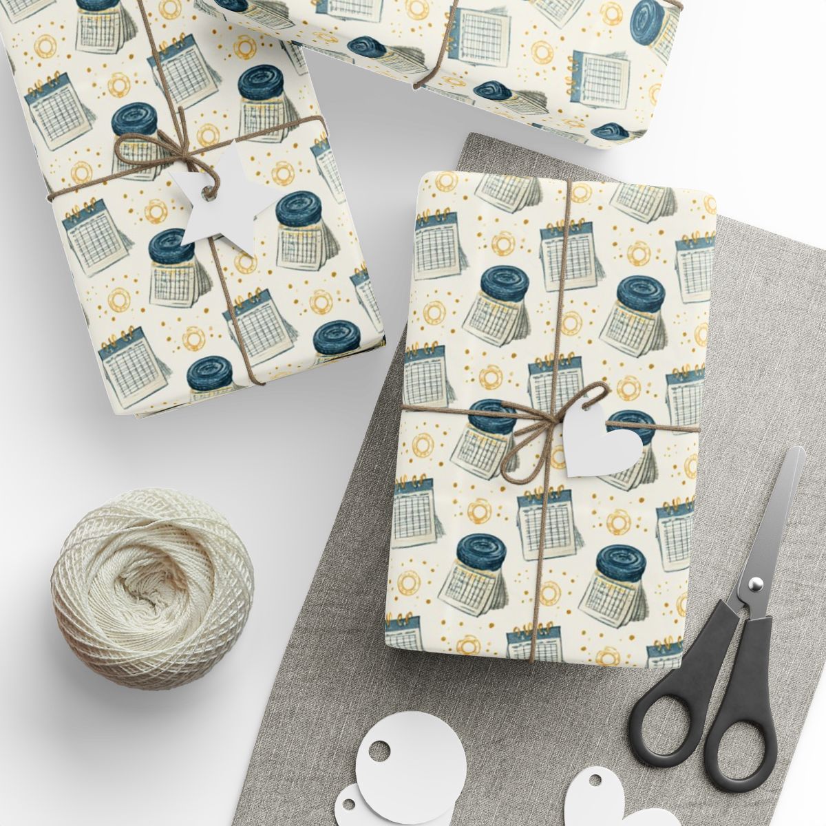 Planner Grid Wrapping Paper — Organizational System Pattern (Design 2)