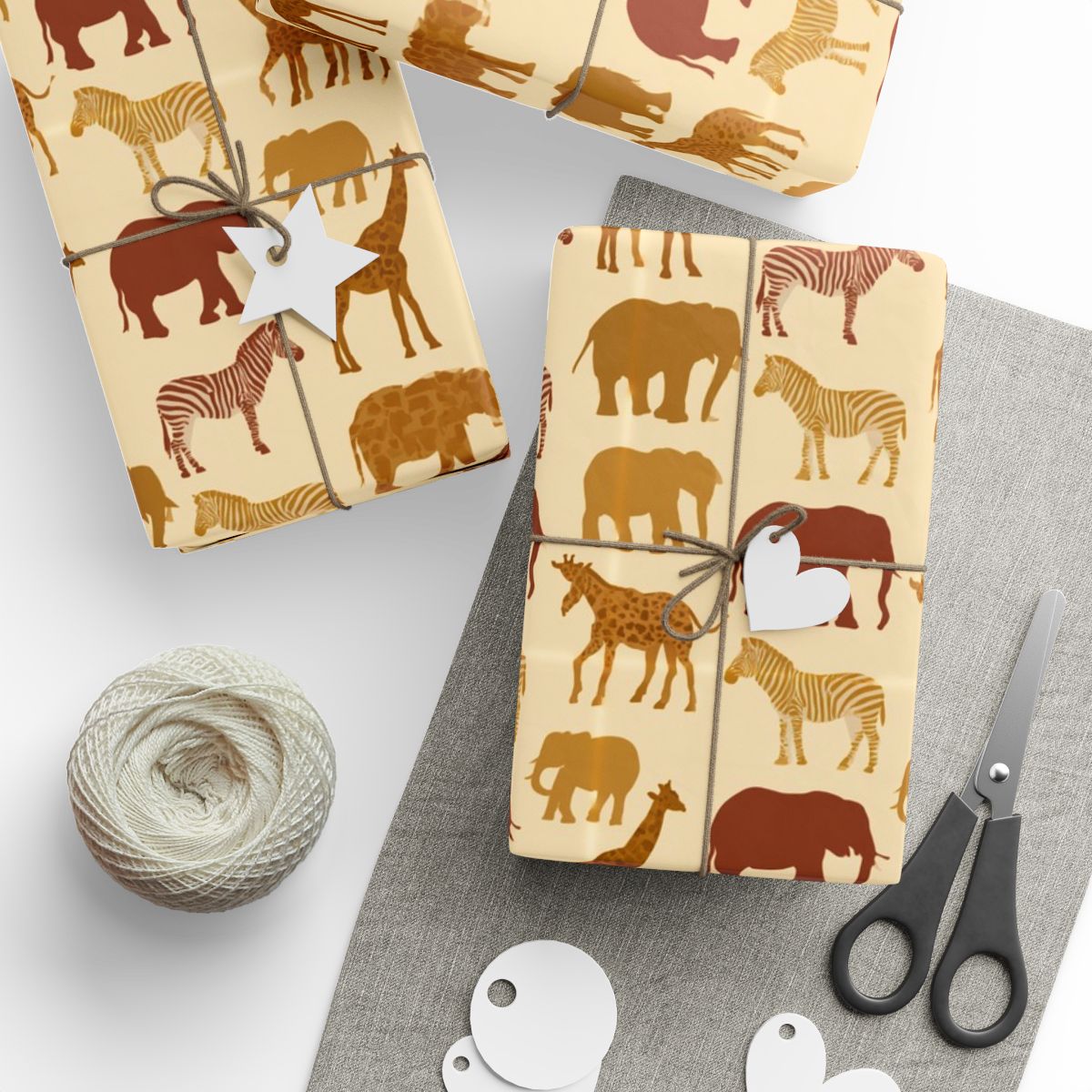 Safari Animal Silhouette Wrapping Paper