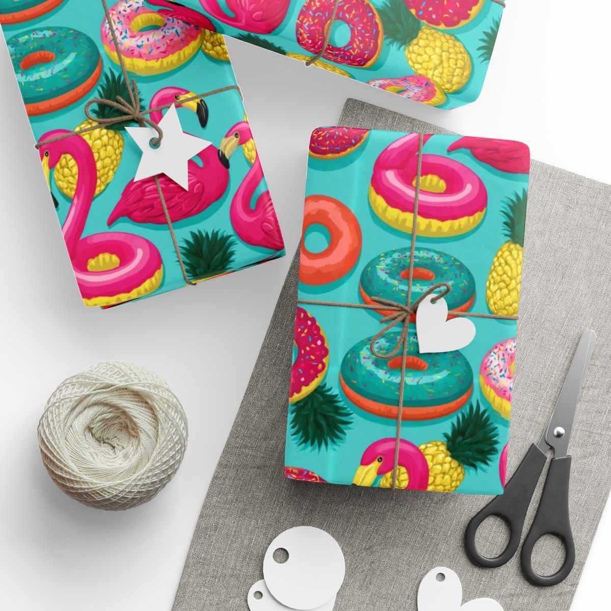 Tropical Pool Float Wrapping Paper