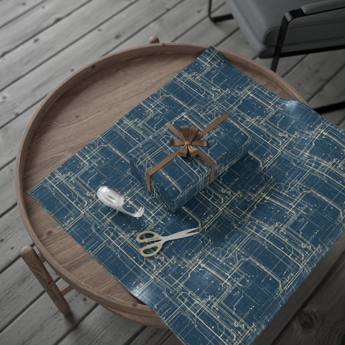 Utility & Infrastructure Map Wrapping Paper — Grid No. 004