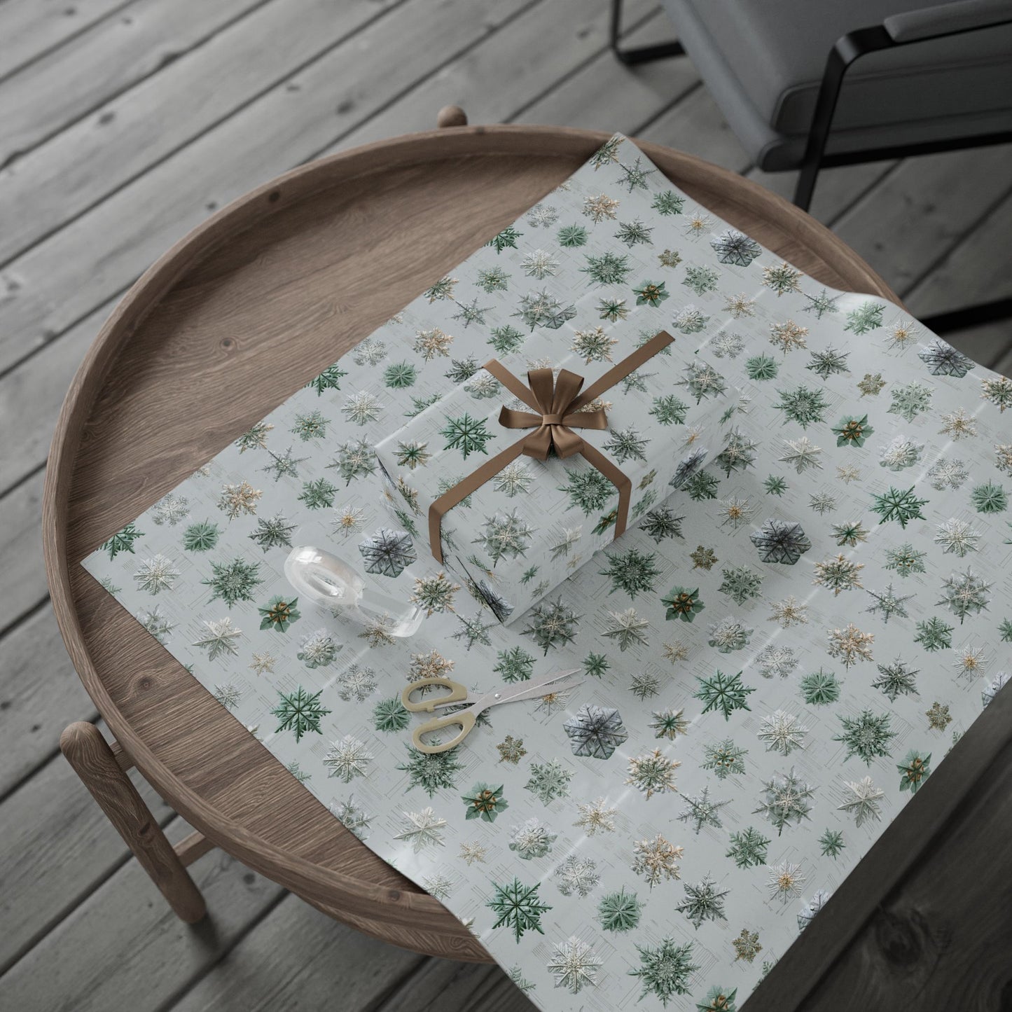 Scientific Snowflake Taxonomy Wrapping Paper