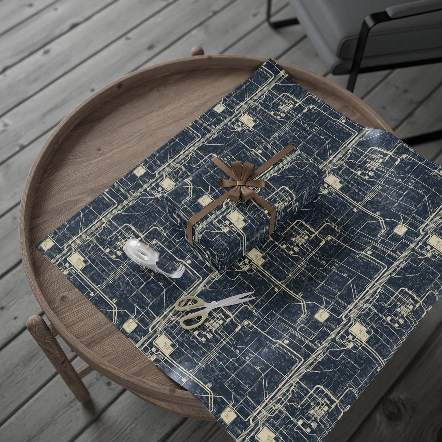 Utility & Infrastructure Map Wrapping Paper — Grid No. 001