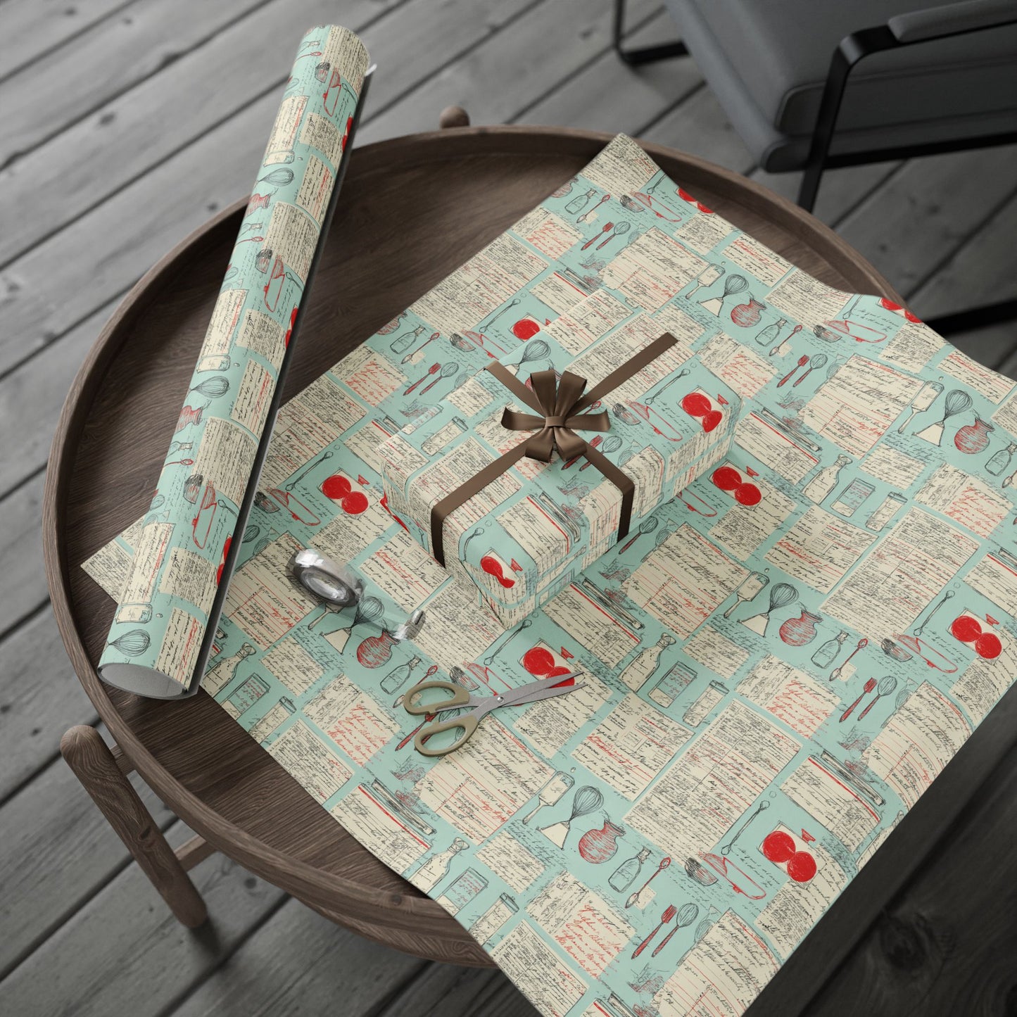 Retro Diner Pattern Wrapping Paper — Menu No. 002