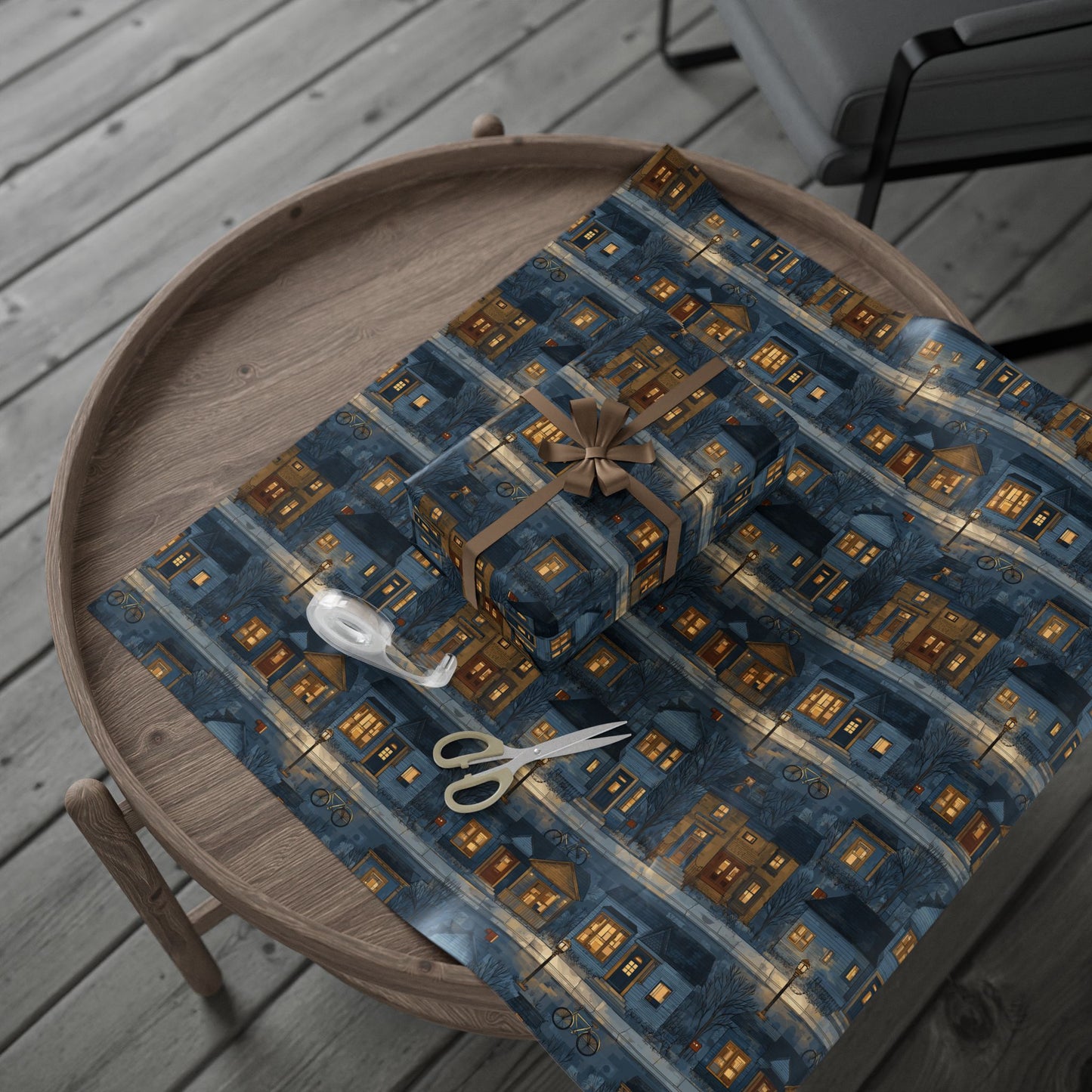 Neighborhood Map Pattern Wrapping Paper — District No. 003