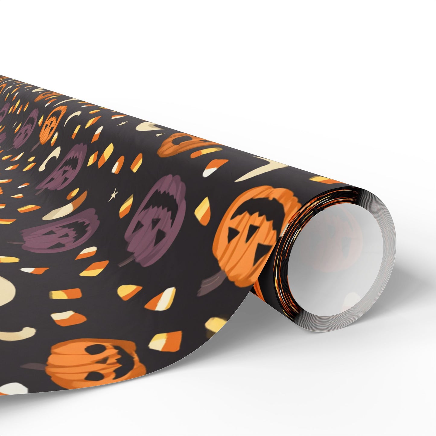 Halloween Wrapping Paper — Jack-o-Lanterns, Candy Corn & Moons | Spooky Gift Wrap