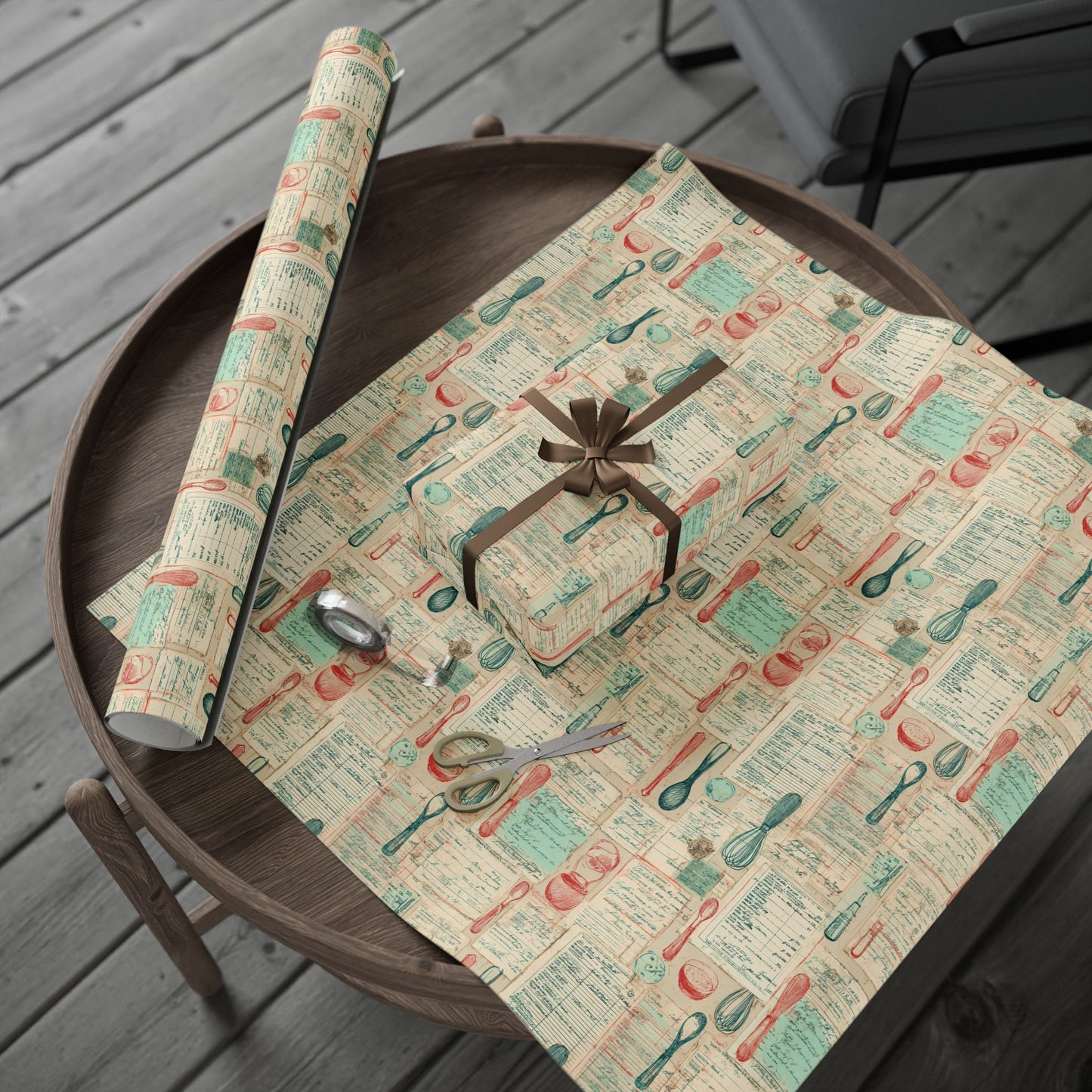 Retro Diner Pattern Wrapping Paper — Menu No. 001