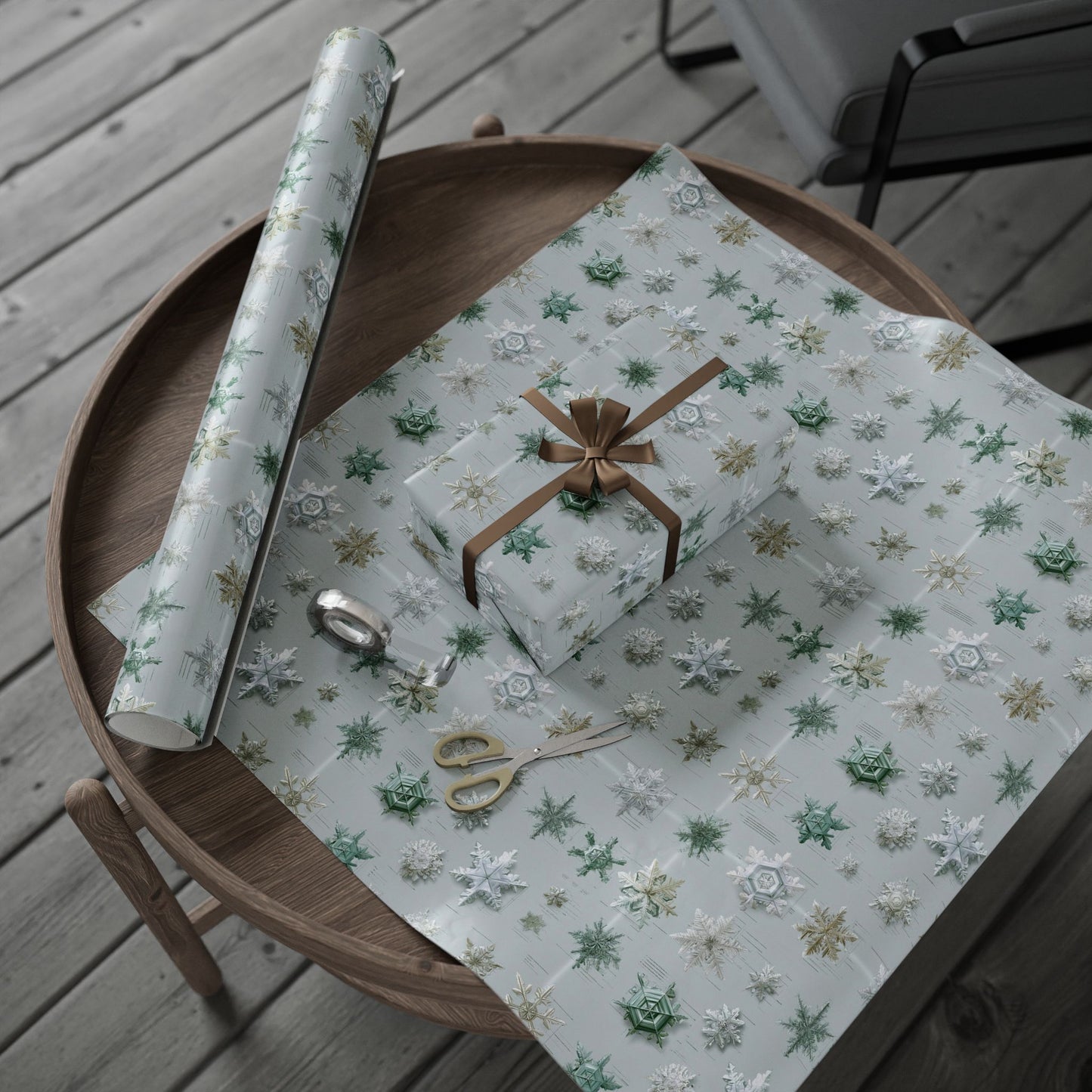 Scientific Snowflake Taxonomy Wrapping Paper