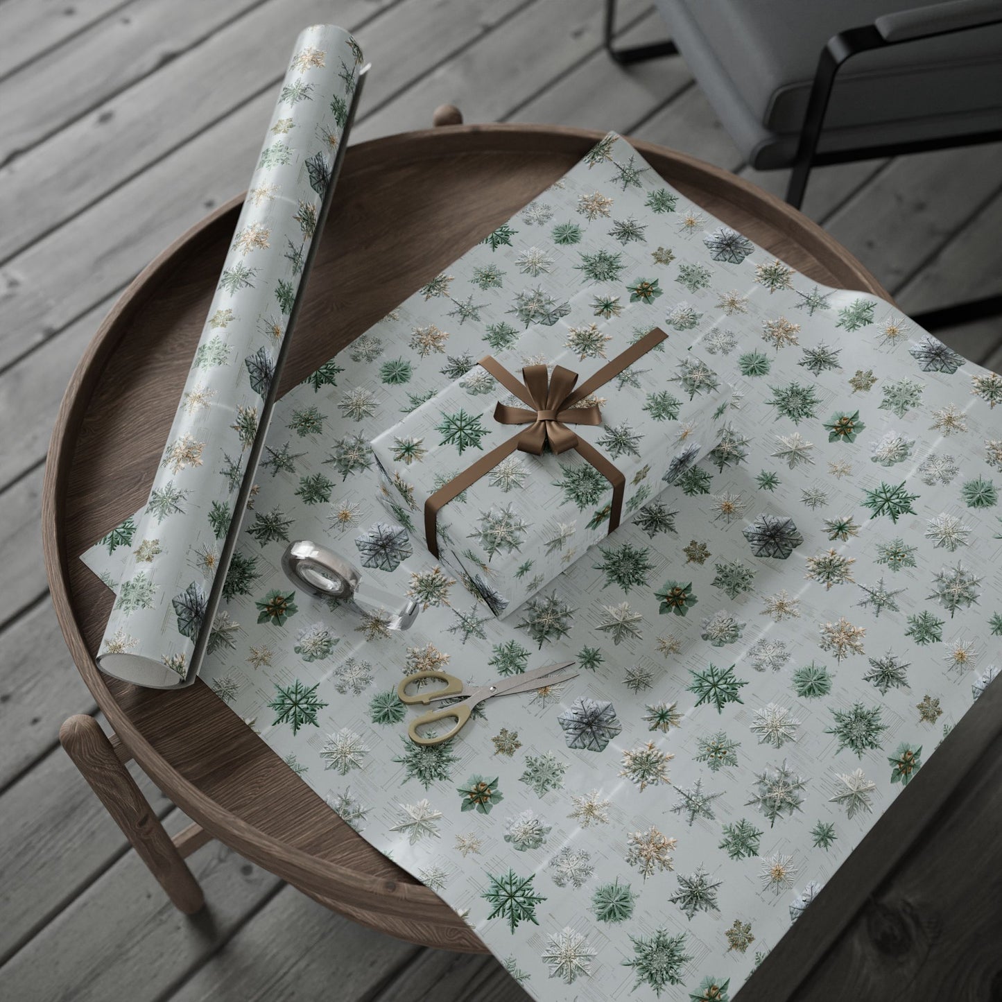 Scientific Snowflake Taxonomy Wrapping Paper