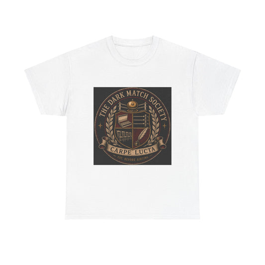 Dark Match Society Crest T-Shirt — 'Carpe Lucta' Vintage Emblem Tee