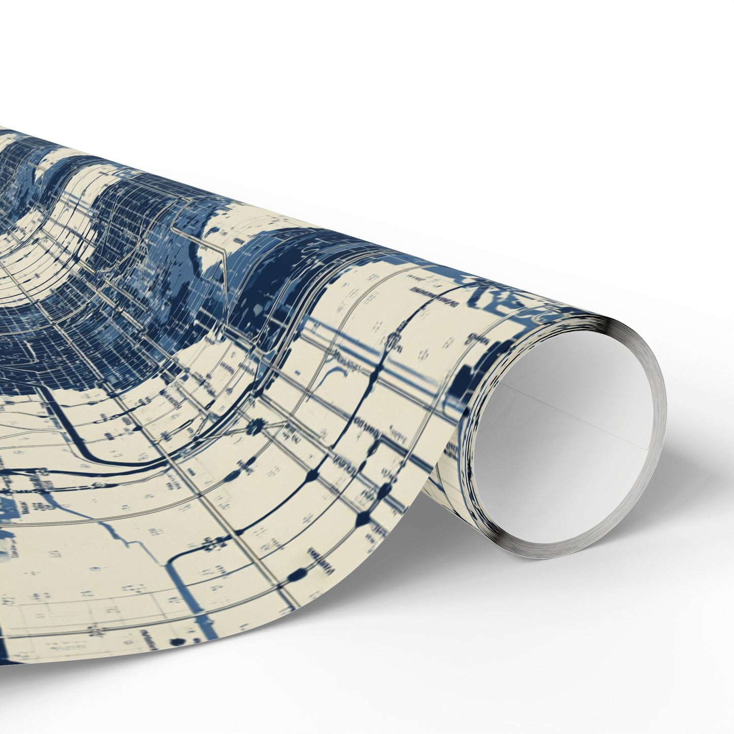 Utility & Infrastructure Map Wrapping Paper — Grid No. 003