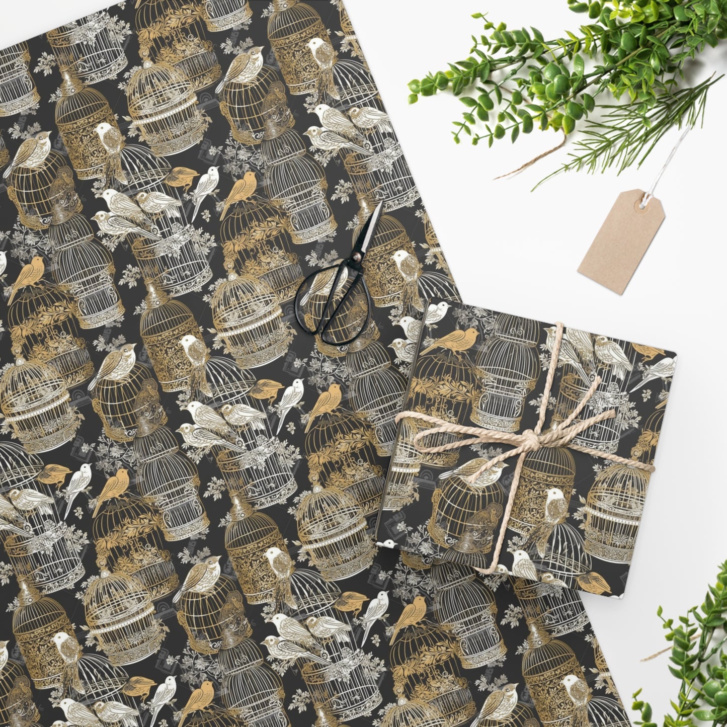 Birds & Cages Wrapping Paper