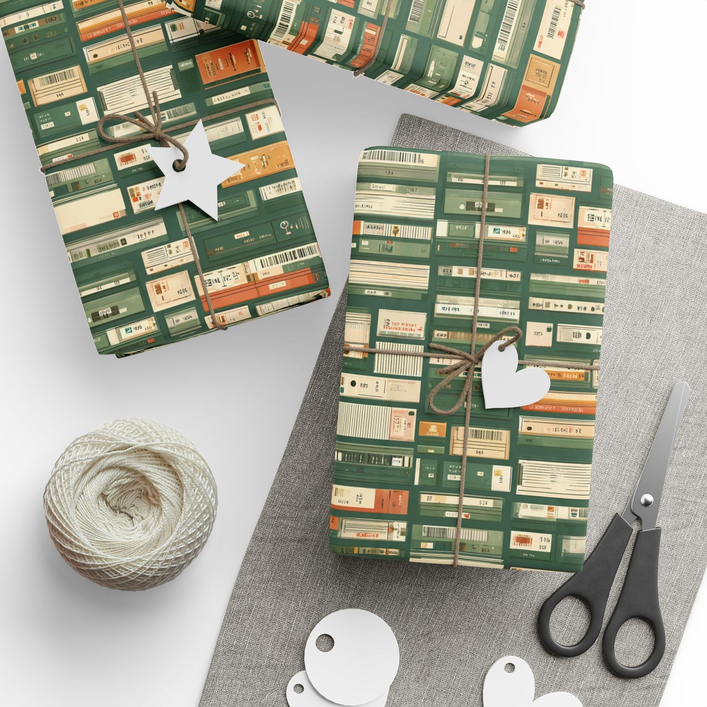 Library & Books Pattern Wrapping Paper — Collection No. 001