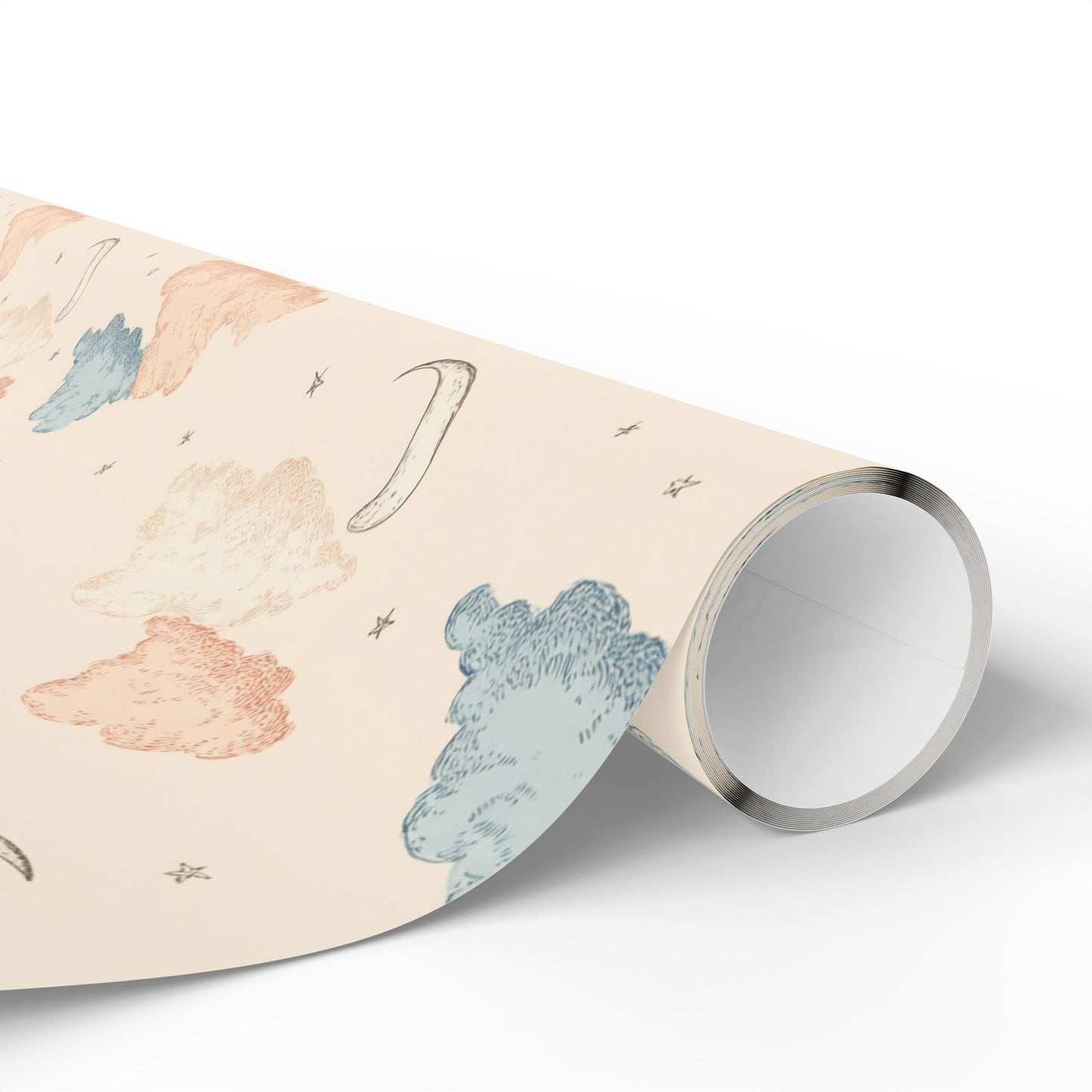Celestial Wrapping Paper — Moons, Stars & Clouds | All-Occasion Gift Wrap