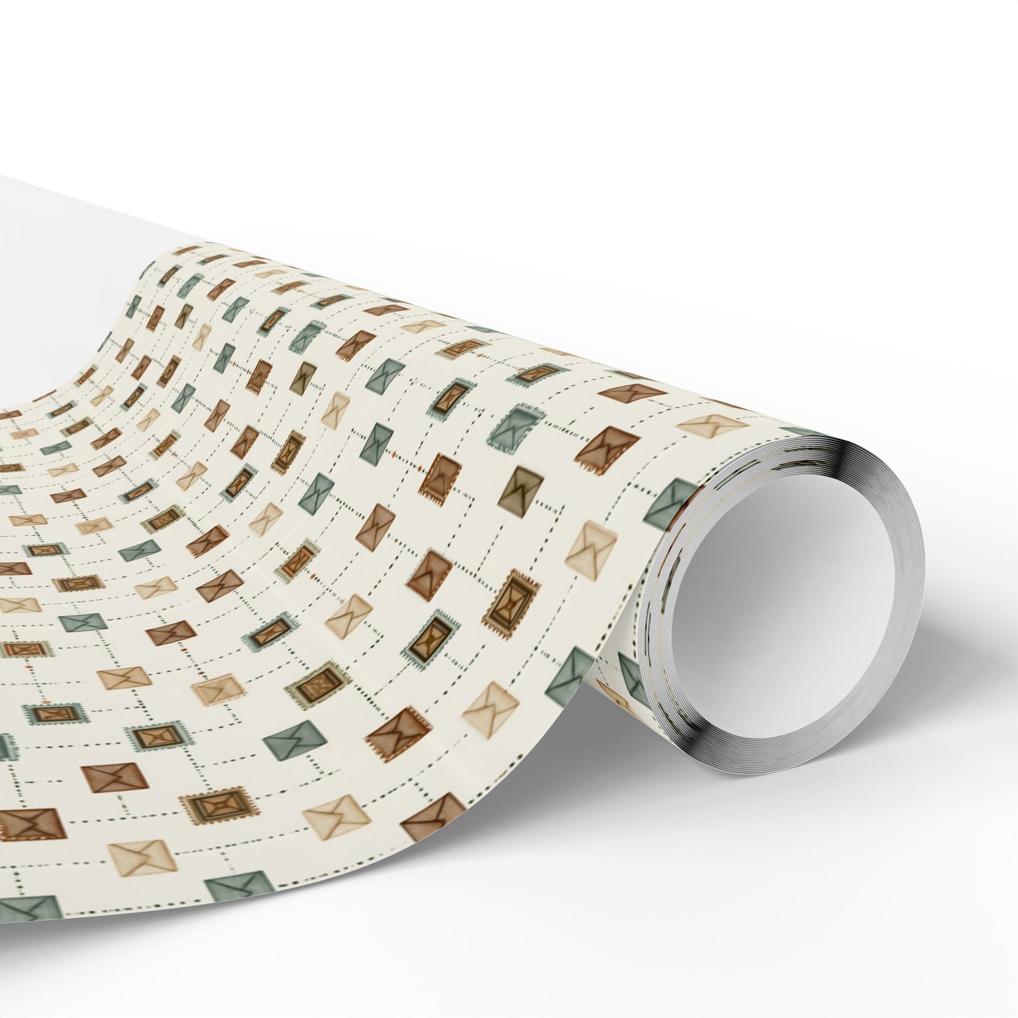 Postal System Wrapping Paper | Vintage Envelope & Postmark Pattern | All-Season Gift Wrap