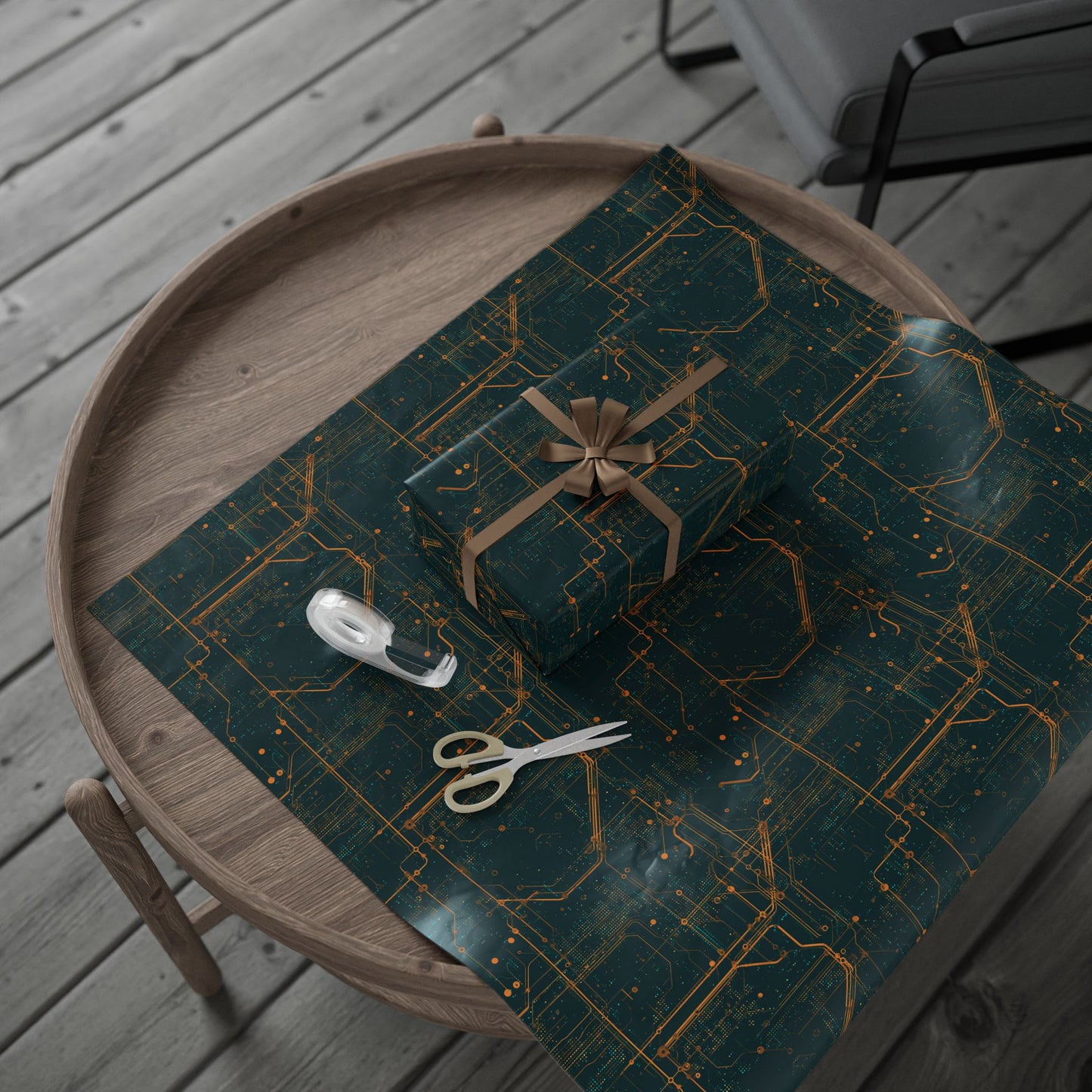 Circuit Board Pattern Wrapping Paper — Trace No. 001