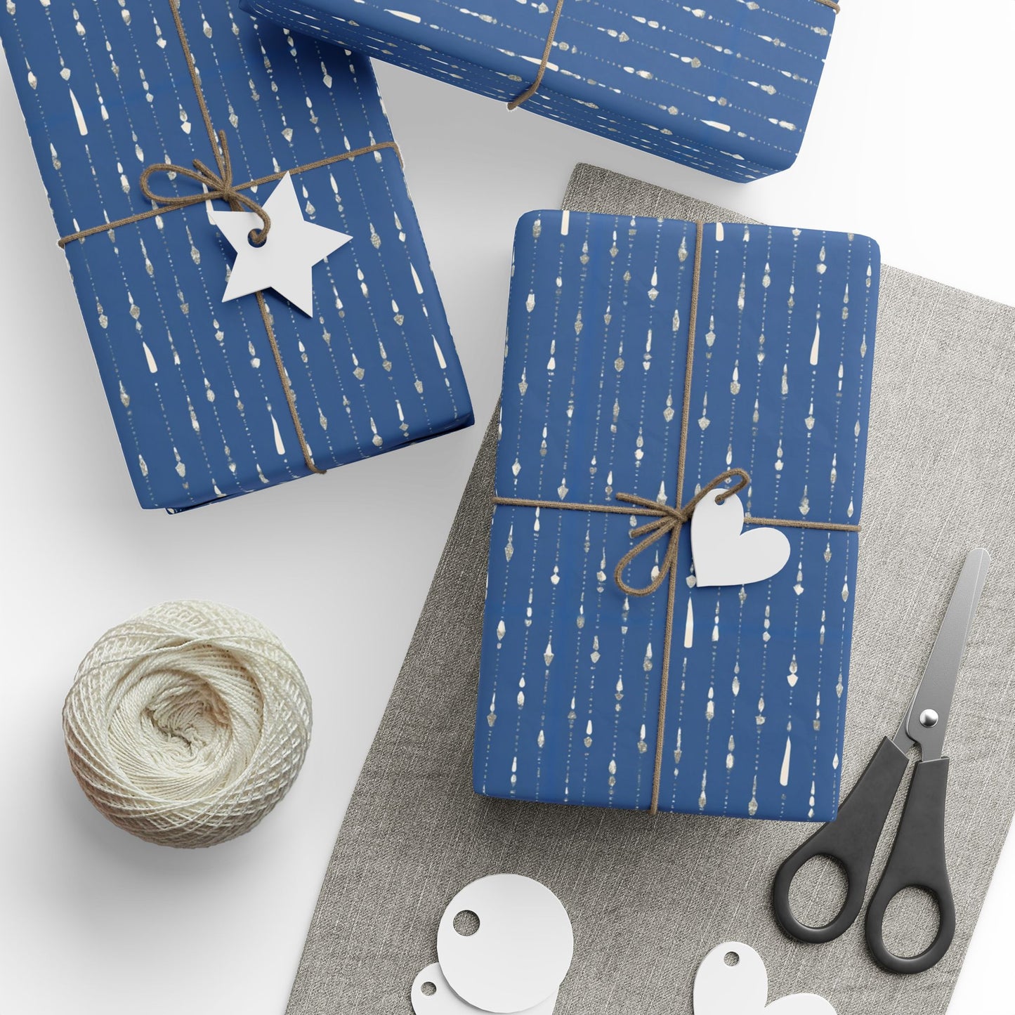 Hanukkah Beaded Strands Wrapping Paper