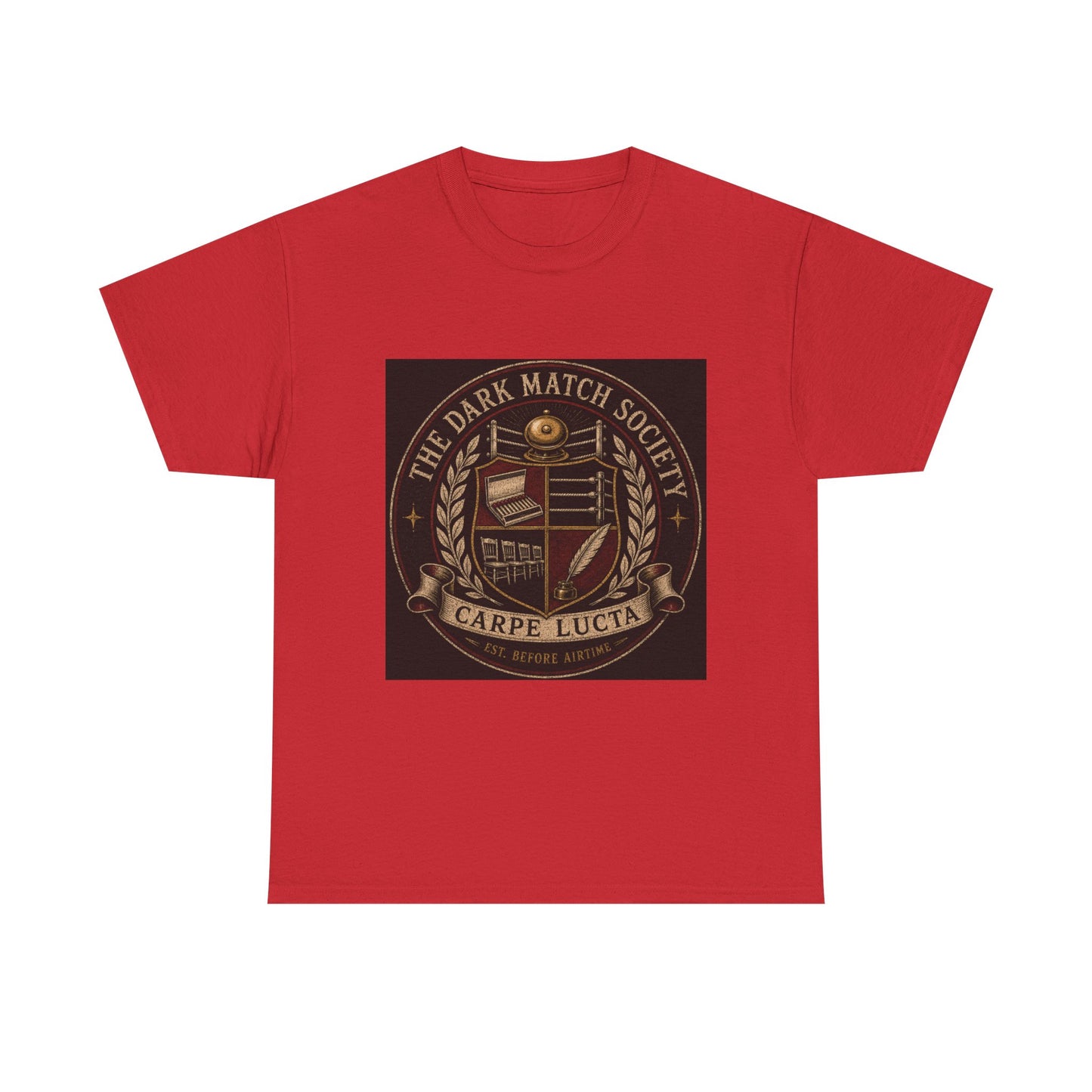 Dark Match Society Crest T-Shirt — 'Carpe Lucta' Vintage Emblem Tee