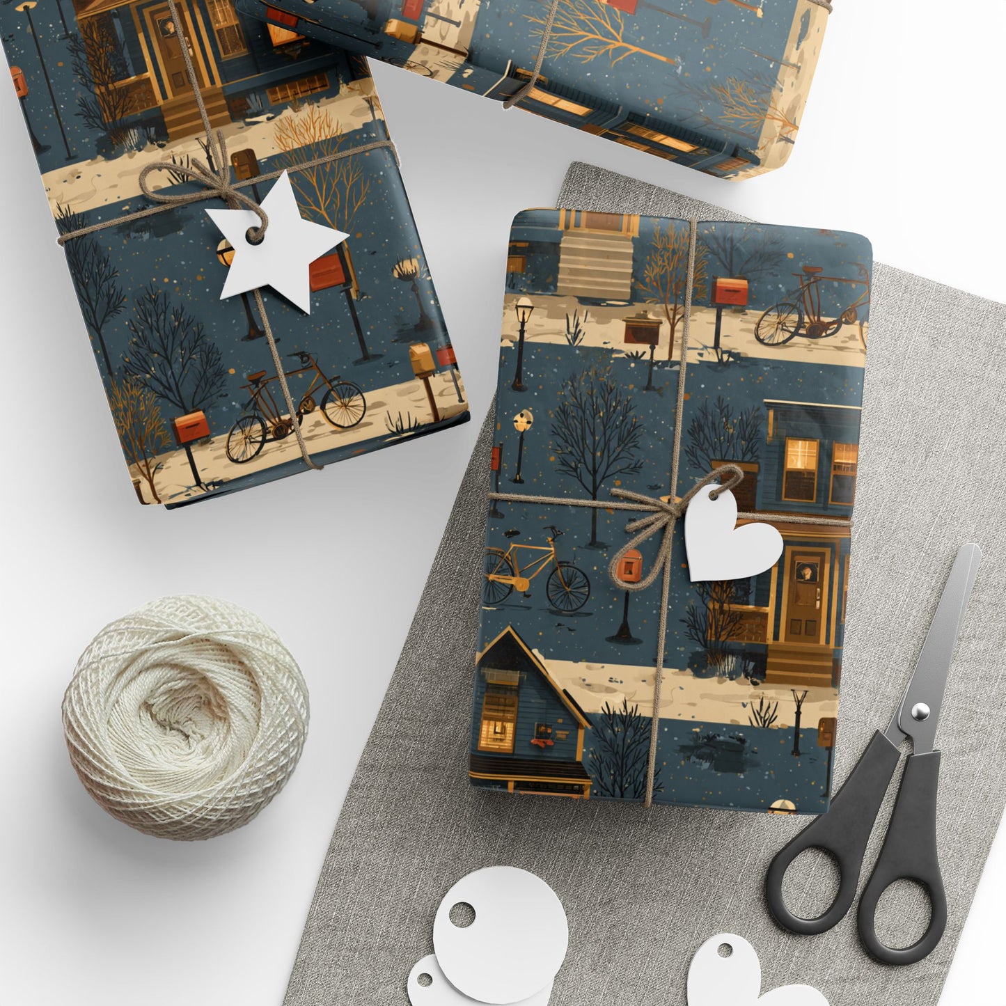 Neighborhood Map Pattern Wrapping Paper — District No. 001